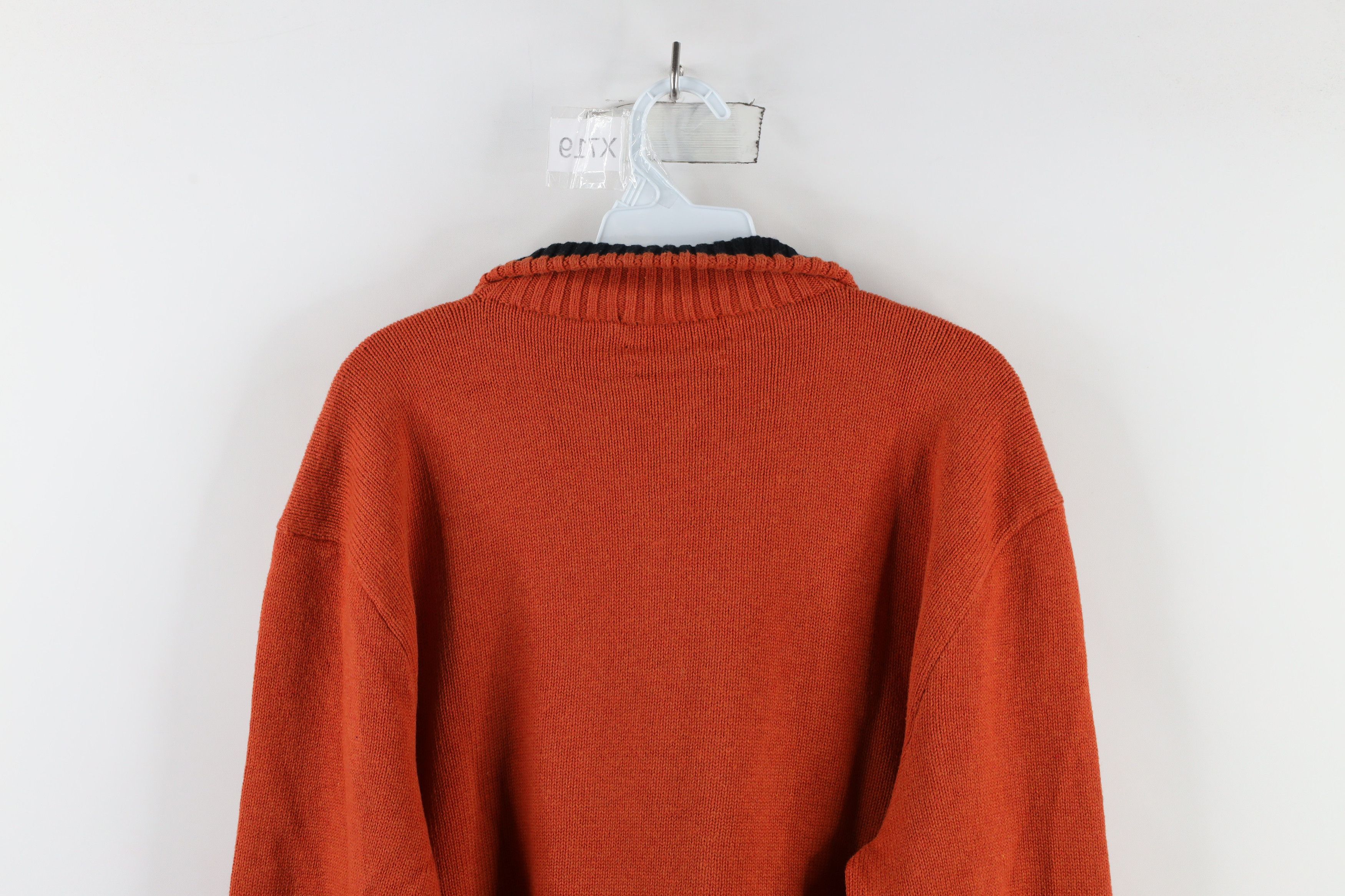 Ralph Lauren × Vintage Vintage 90s Ralph Lauren Ribbed Knit Half Zip Sweater Orange Size US XL / EU 56 / 4 - 9 Thumbnail