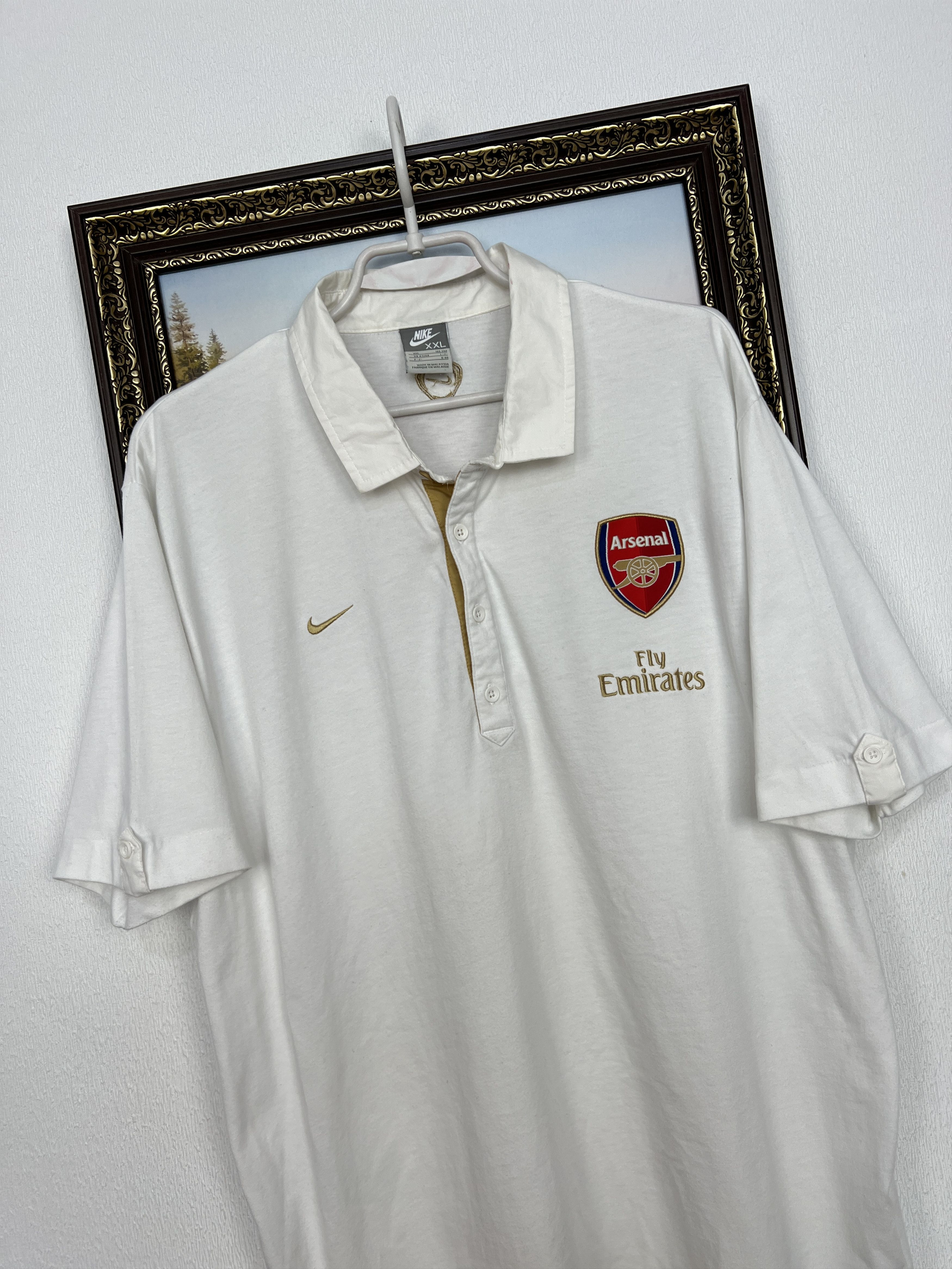 Nike Vintage Nike Arsenal Football Shirt Polo White Soccer Jersey Size US XXL / EU 58 / 5 - 4 Thumbnail