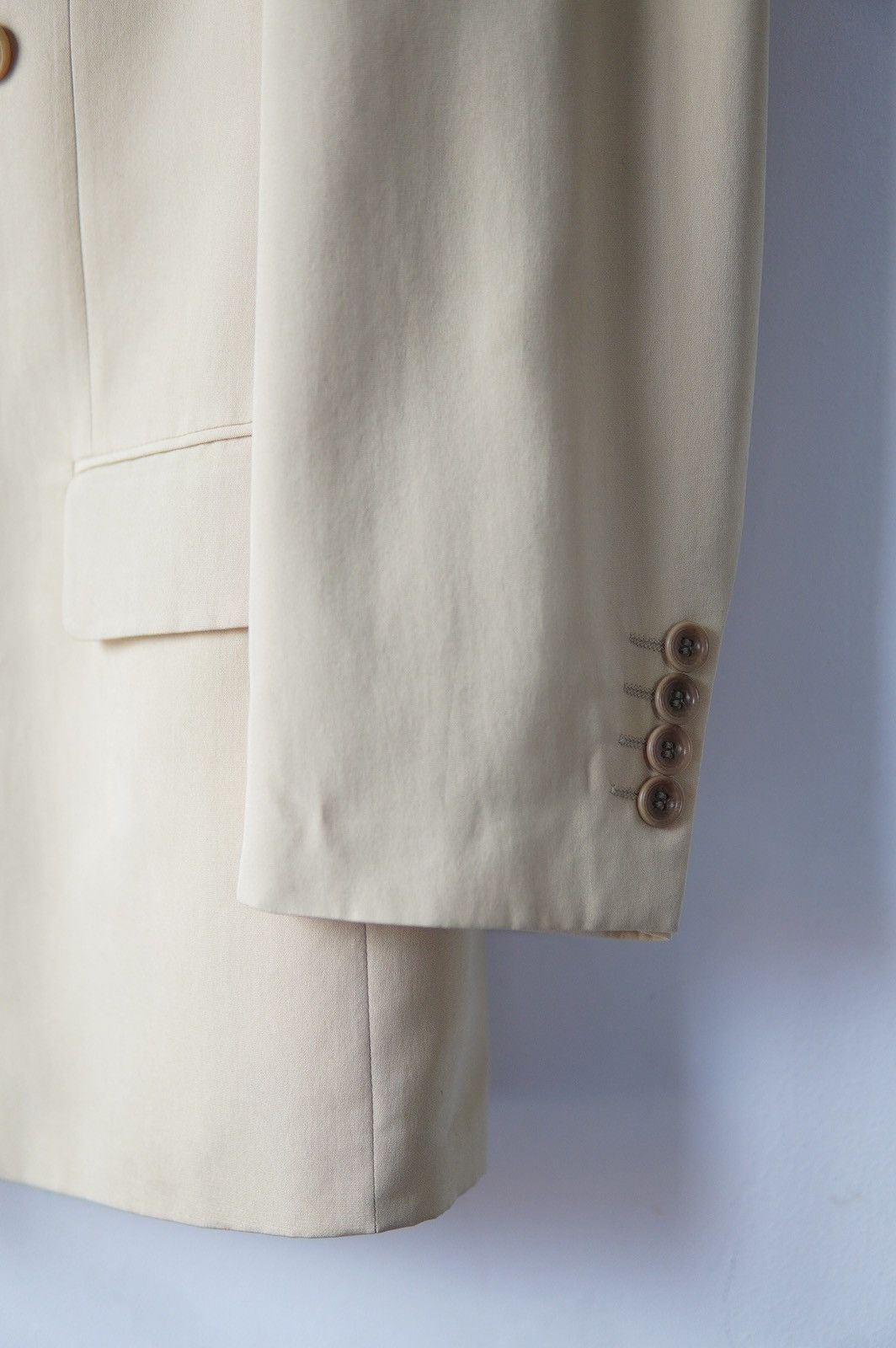 Hugo Boss Hugo Boss Beige Silk Double Breasted Blazer Size 48L - 7 Thumbnail