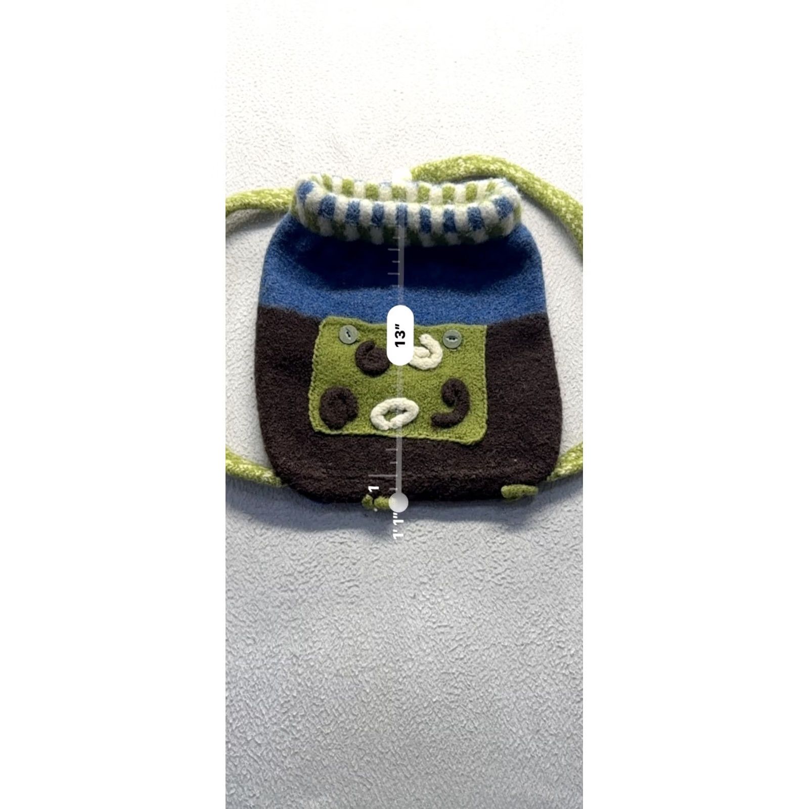 Vintage Purses By Fern Handcrafted Felted Wool Backpack Women Wool Backpack Blue Bag Size ONE SIZE - 7 Thumbnail