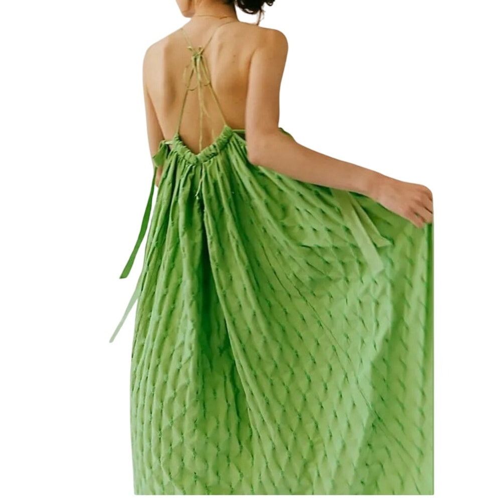 Free People Free People NEW Primmy Midi Dress Size Medium Green Size M / US 6-8 / IT 42-44 - 4 Thumbnail