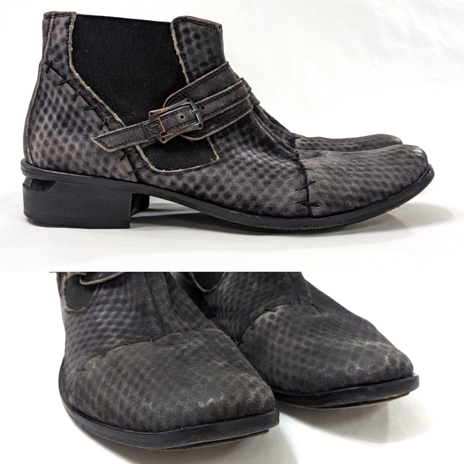 image of Jo Ghost Textured Ankle Boot in Charcoal Grey, Men's (Size 10)