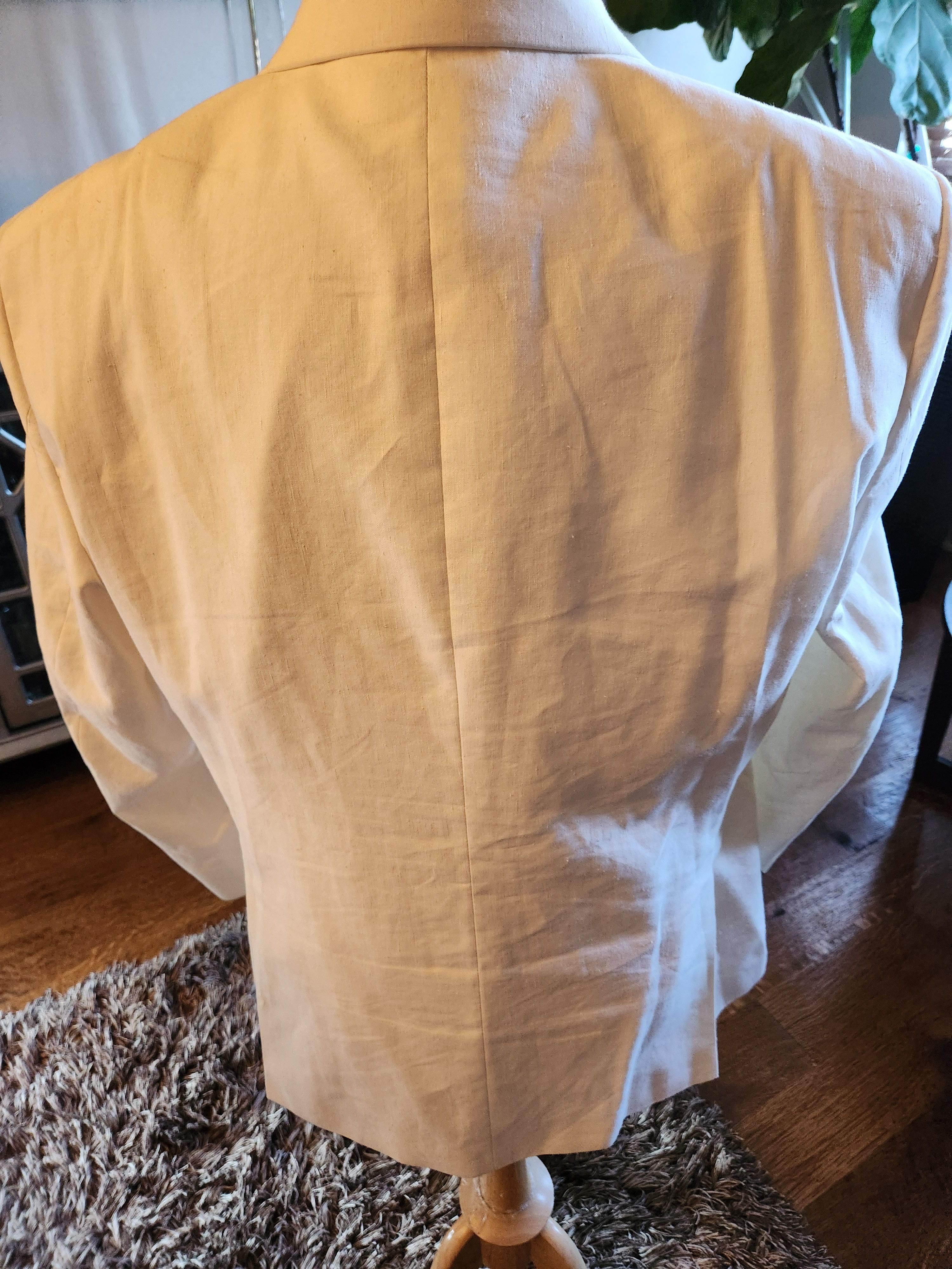 Nordstrom Men's 100% Linen White 2 Button Blazer Size 46R - 2 Thumbnail
