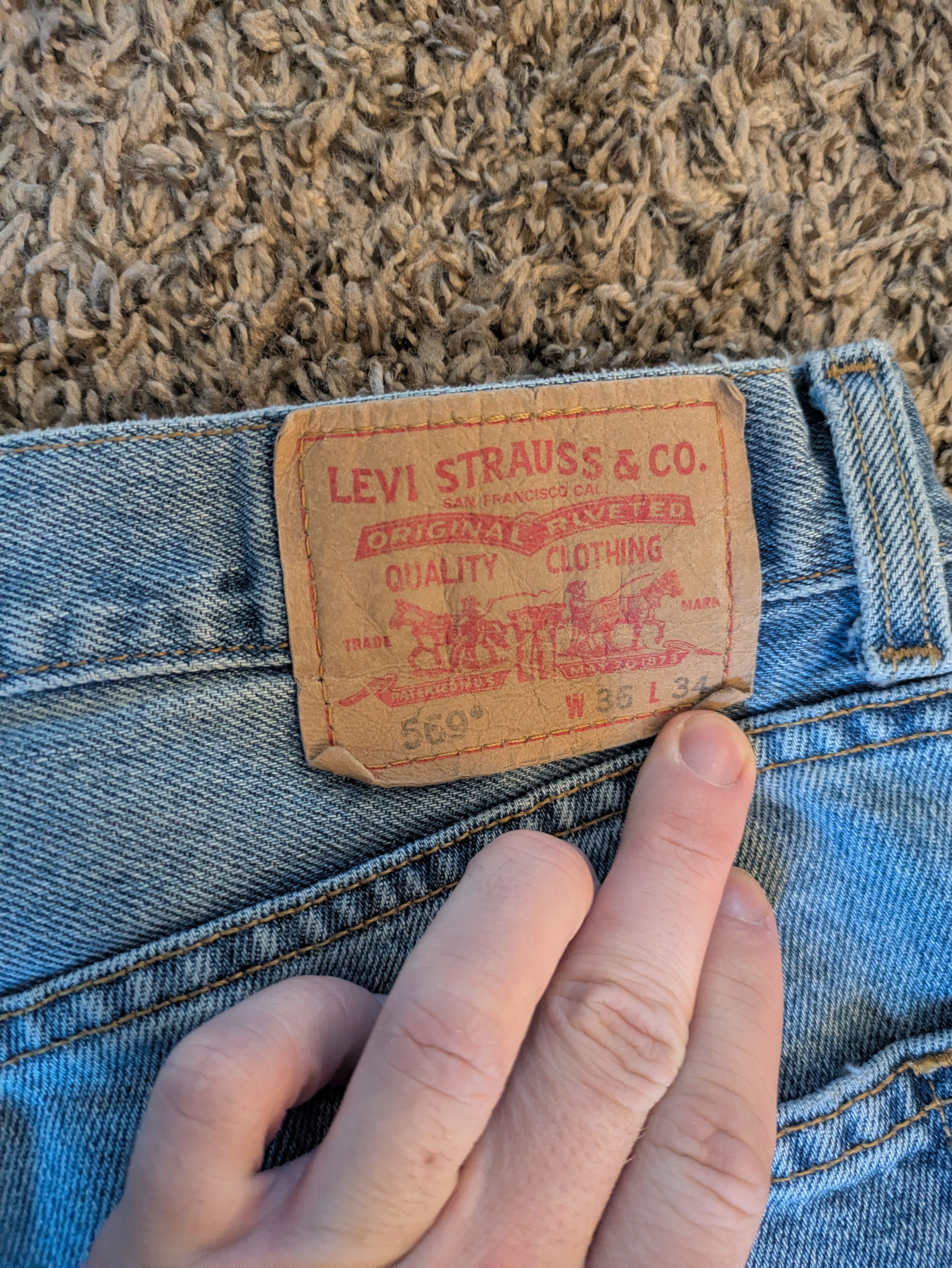 Levi's Vintage Clothing Vintage Y2K Levi’s Strauss 569 Loose Straight Denim Jeans Size US 36 / EU 52 - 3 Thumbnail