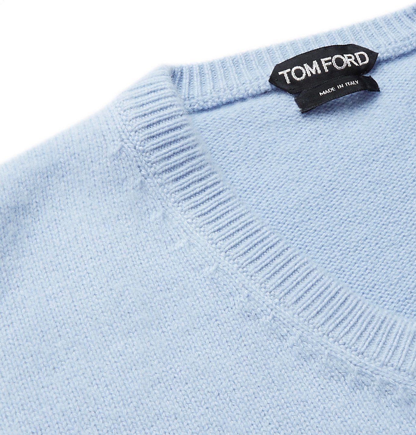 Tom Ford o1loc1c0324 TFK100 V-Neck Sweater in Light Blue Size US M / EU 48-50 / 2 - 5 Thumbnail