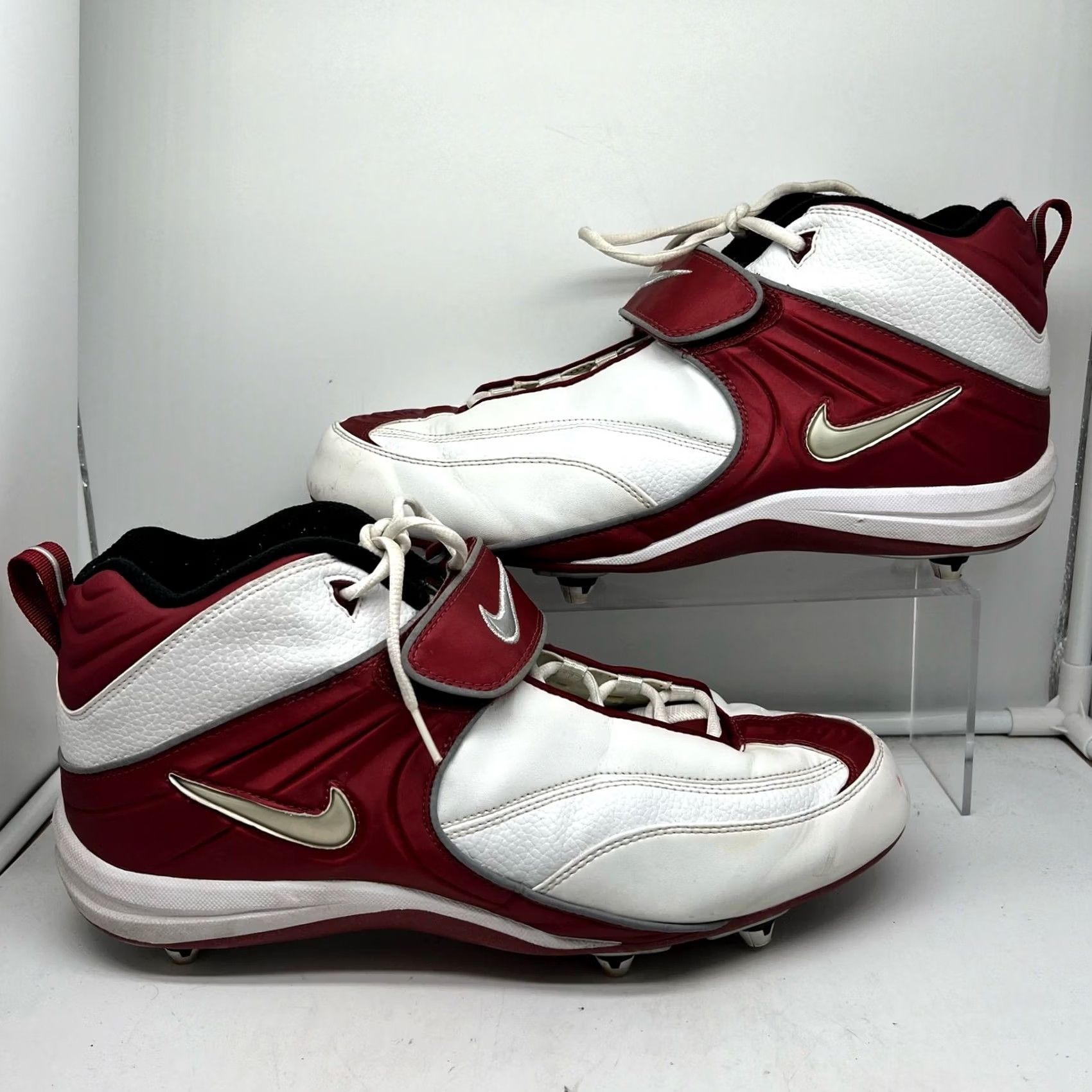 Nike Nike Football Cleats Mens 14 Air Zoom Maroon Red & White 359421 Strap Size US 14 / EU 47 - 2 Thumbnail