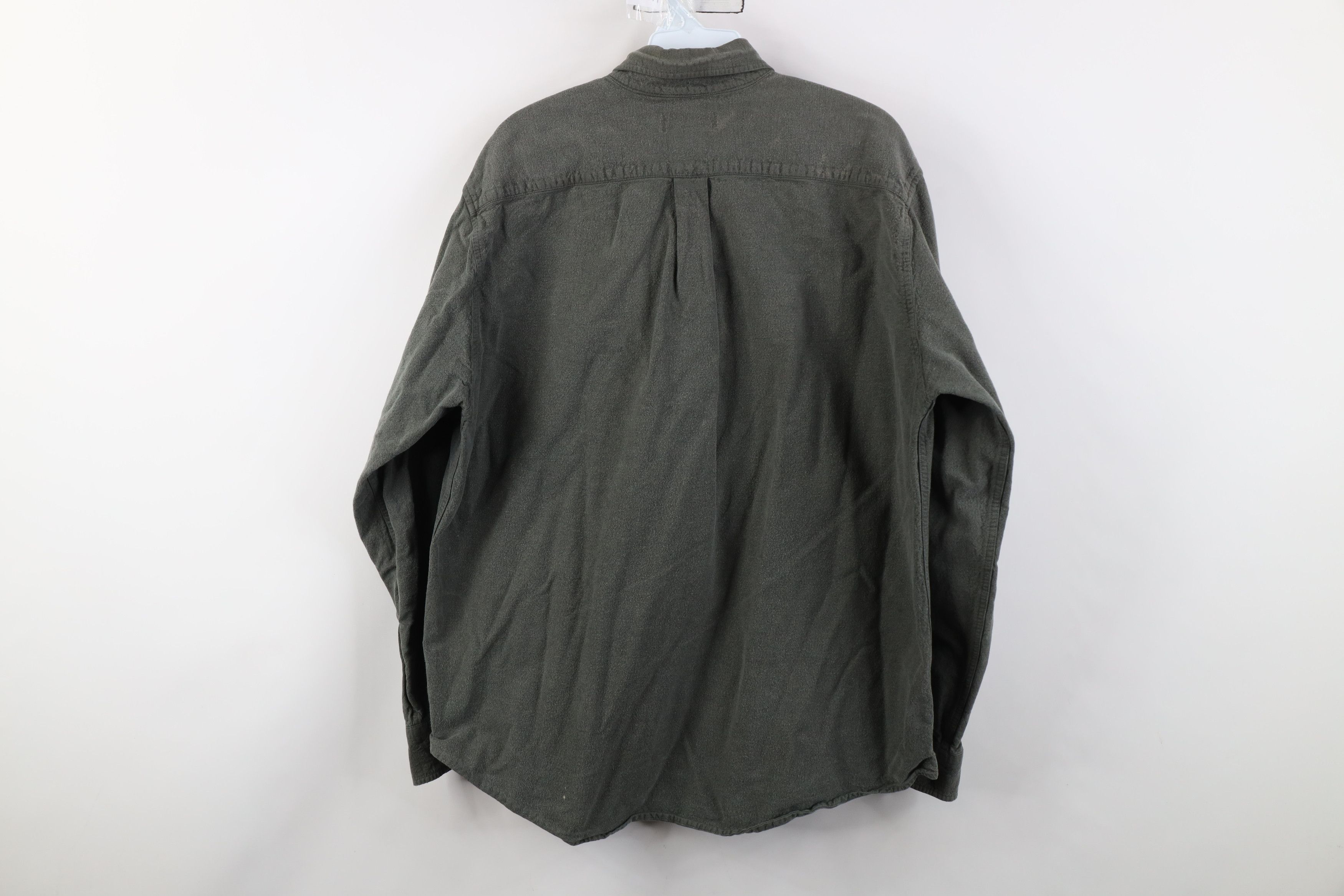 Lands' End Vintage 90s Lands End Chamois Cloth Button Down Shirt Green Size US L / EU 52-54 / 3 - 14 Thumbnail