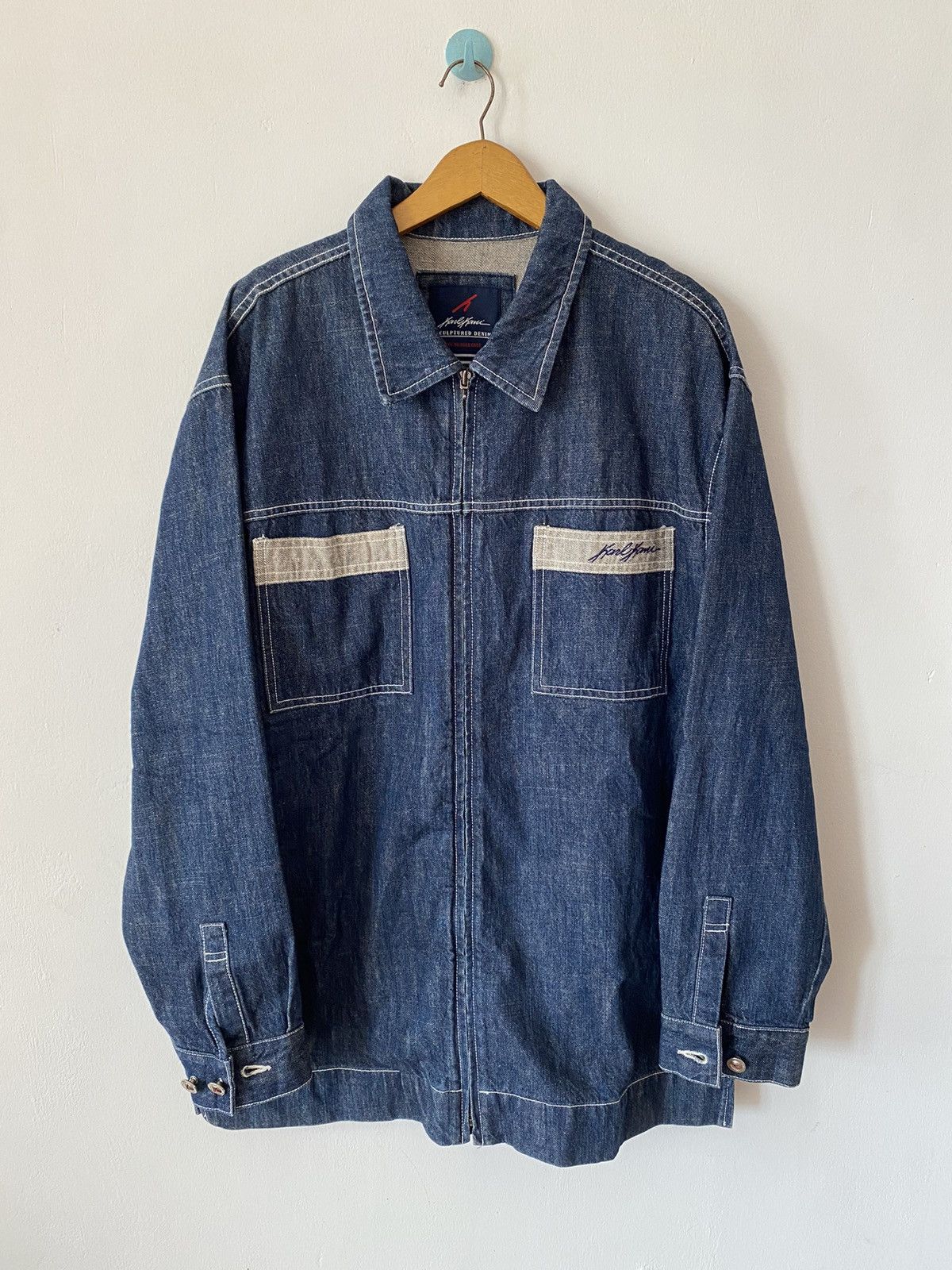 Karl Kani × Vintage Karl Kani Vintage Denim Jacket Rare Hype 90s Rap 2pac Size US XL / EU 56 / 4 - 1 Thumbnail