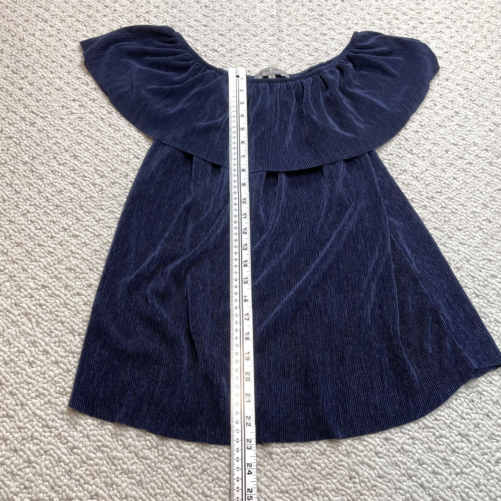 Vintage Absolutely Famous Blouse Womens L Blue Solid Ribbed Stretch Layered Sleeveless Round Neck Casual Shirt Size L / US 10 / IT 46 - 2 Thumbnail