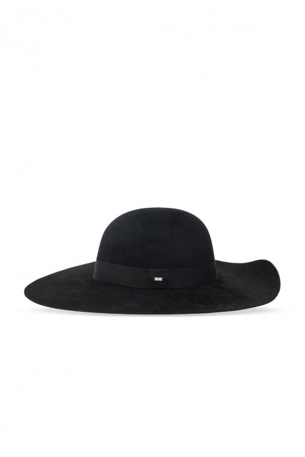 Saint Laurent Paris o1bcso1str0325 Size: 56/Asymmetrical Hat In Rabbit in Black Size ONE SIZE - 2 Thumbnail