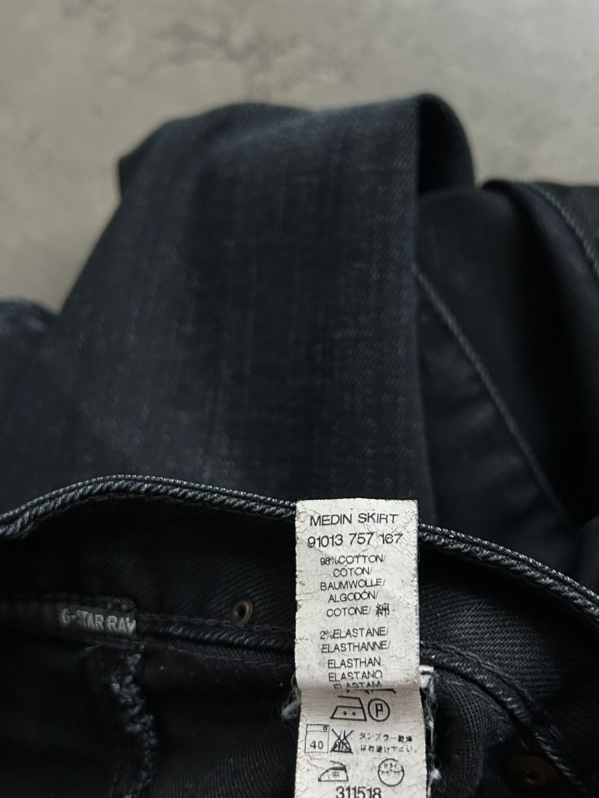 G-Star Vintage Cargo GStar waxed skirt denim Size 29" - 12 Thumbnail