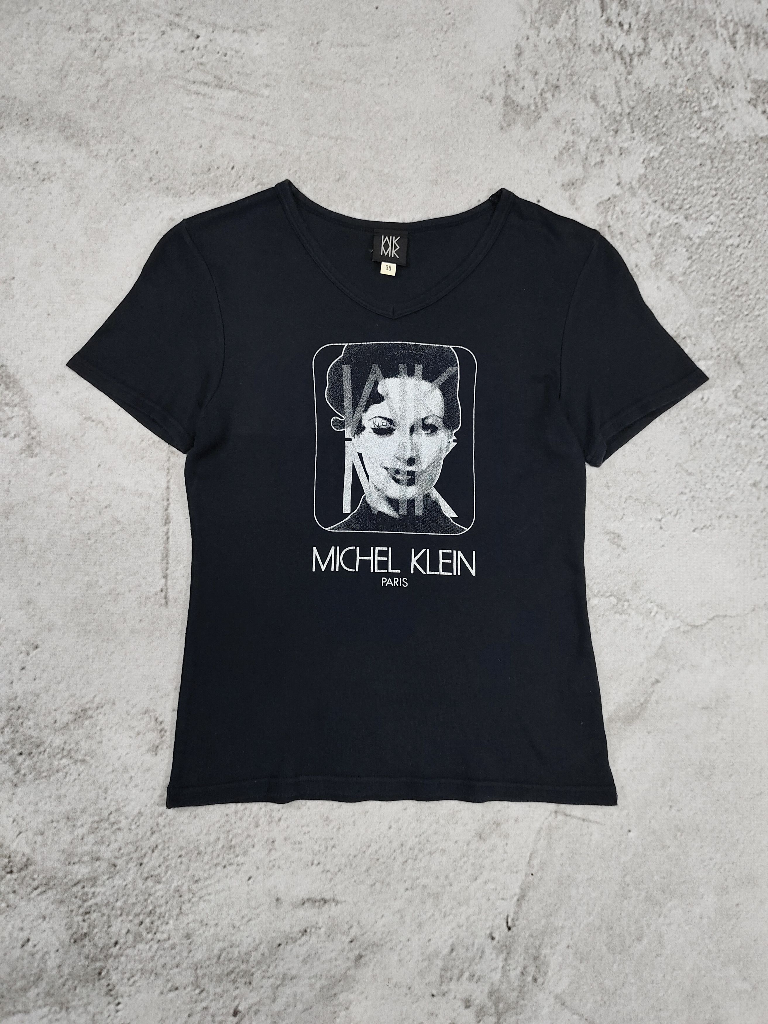 Michel Klein 00s Michel Klein-Y2K Aesthetic Graphic Face Minimalist Tee Size S / US 4 / IT 40 - 5 Thumbnail