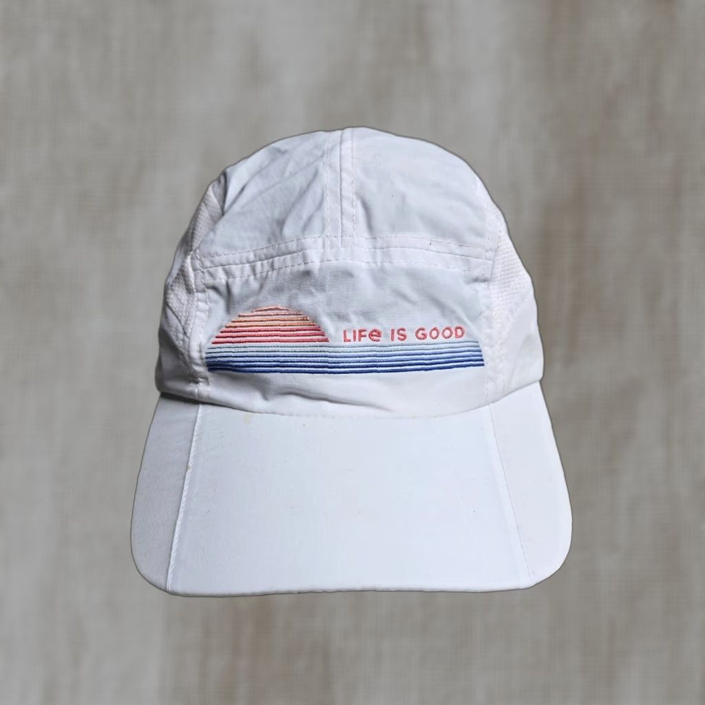 Life is Good VINTAGE Life Is Good Cap Hat White Adjustable Strapback Adults One Size Cotton Blend Embroidered Baseball Mens Size ONE SIZE - 1 Thumbnail