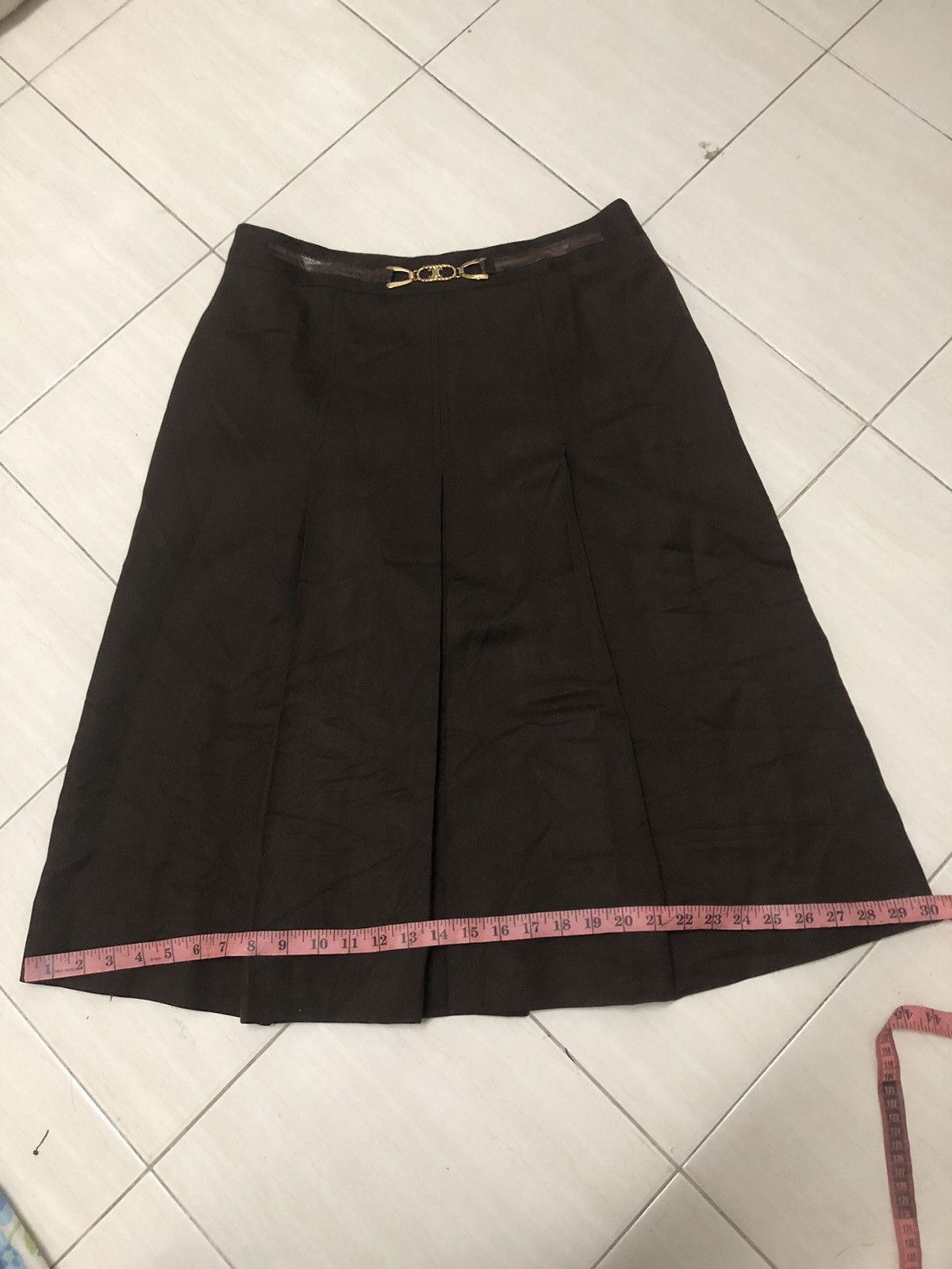 Celine Vtg celine paris buckle brown midi skirt Size 34" / US 12 / IT 48 - 17 Thumbnail