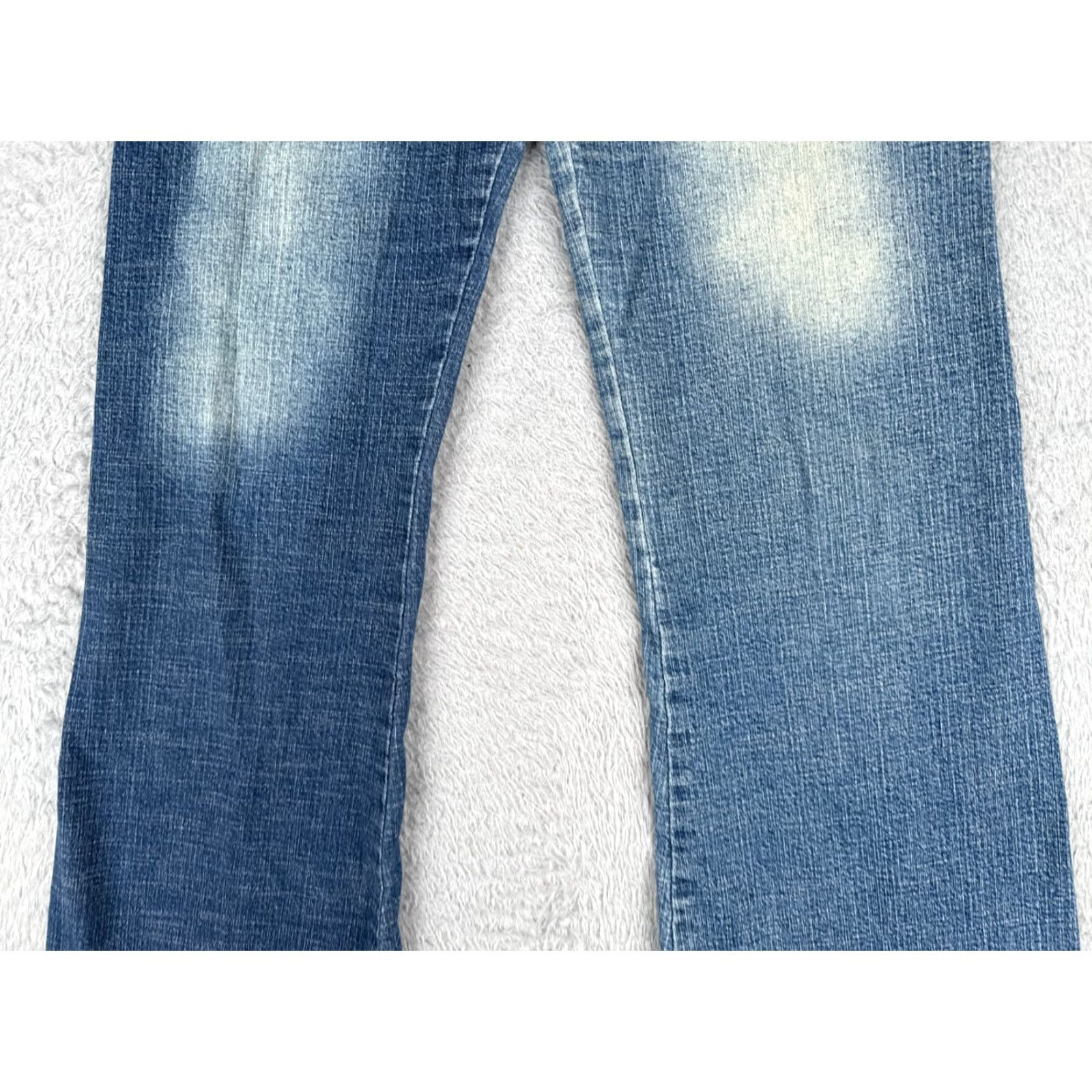 Vintage Big Seven Jeans Womens Flared Jeans 24 Blue Denim Distressed Low Rise 24x32 US Party Vintage: No Size 42" / US 20 - 3 Thumbnail
