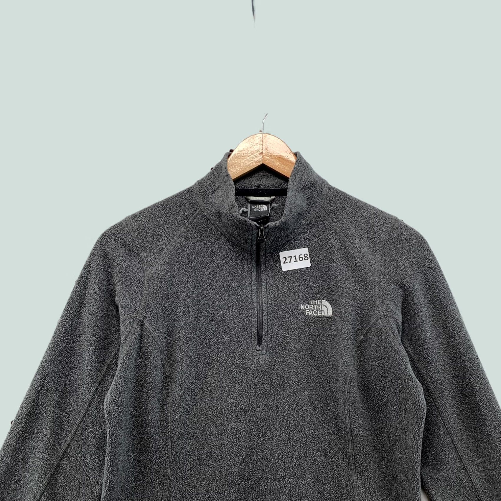 The North Face The North Face Sweater Womens S Gray Zip Pullover White Logo Women Fits 18x23 Size S / US 4 / IT 40 - 1 Thumbnail