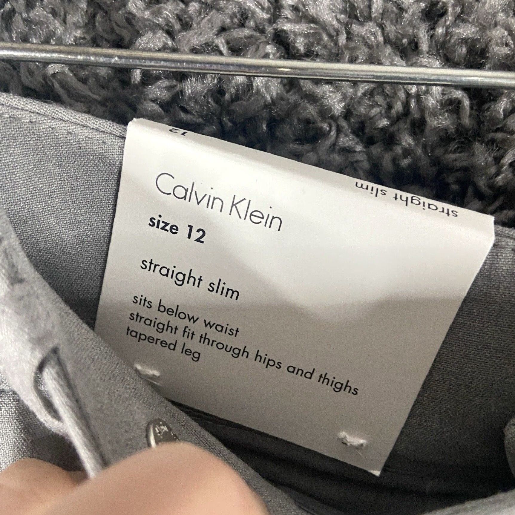 Calvin Klein NEW Calvin Klein Slim Straight Dress Pants Gray Women’s 12 Size 34" / US 12 / IT 48 - 5 Thumbnail