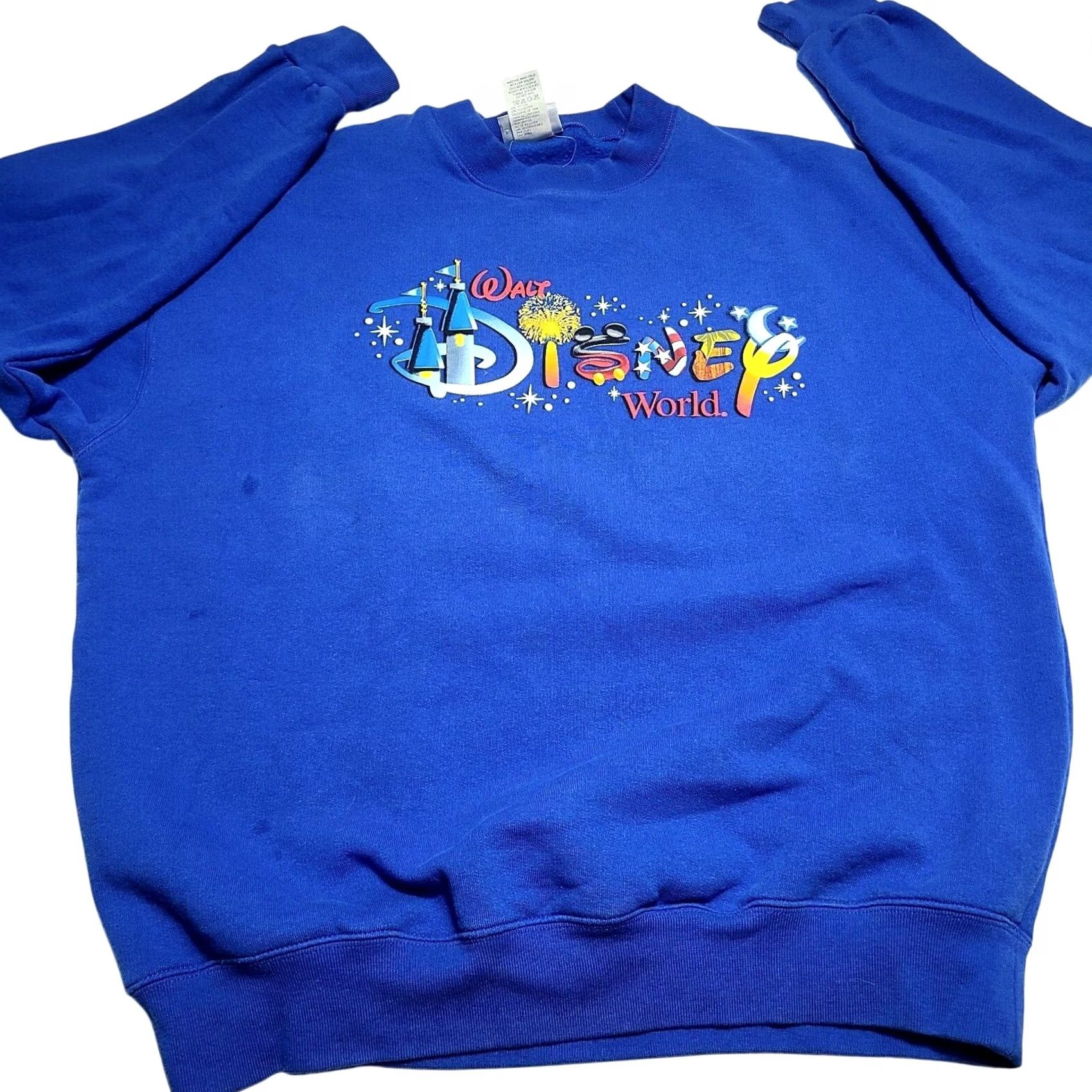 Disney VINTAGE Walt Disney World Blue Sweatshirt Men's XL Crewneck Graphic 90s Disney Theme Size US XL / EU 56 / 4 - 2 Thumbnail