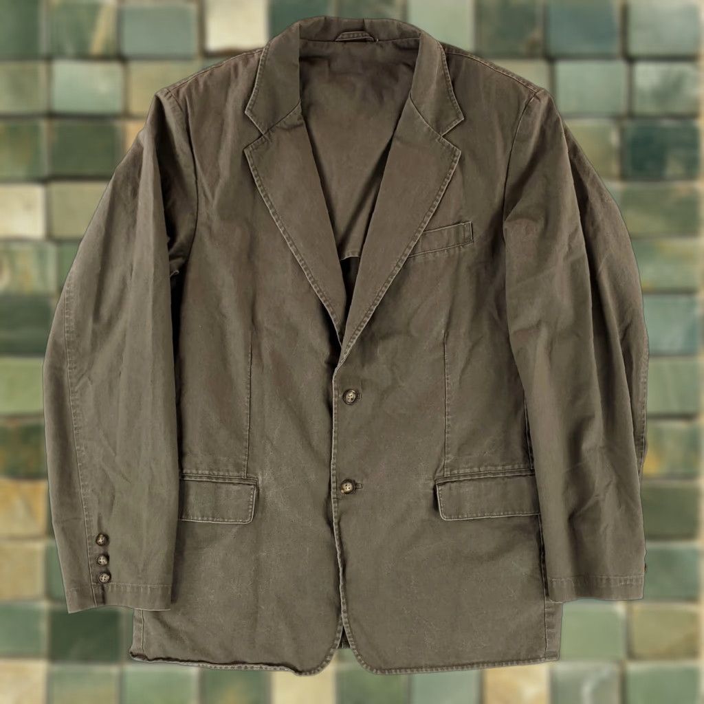 Vintage LL Bean Ojai Chore Jacket Gray Mens 44 Blazer Padded Shoulders Cotton Jacket Mens 44 Size 44R - 1 Thumbnail