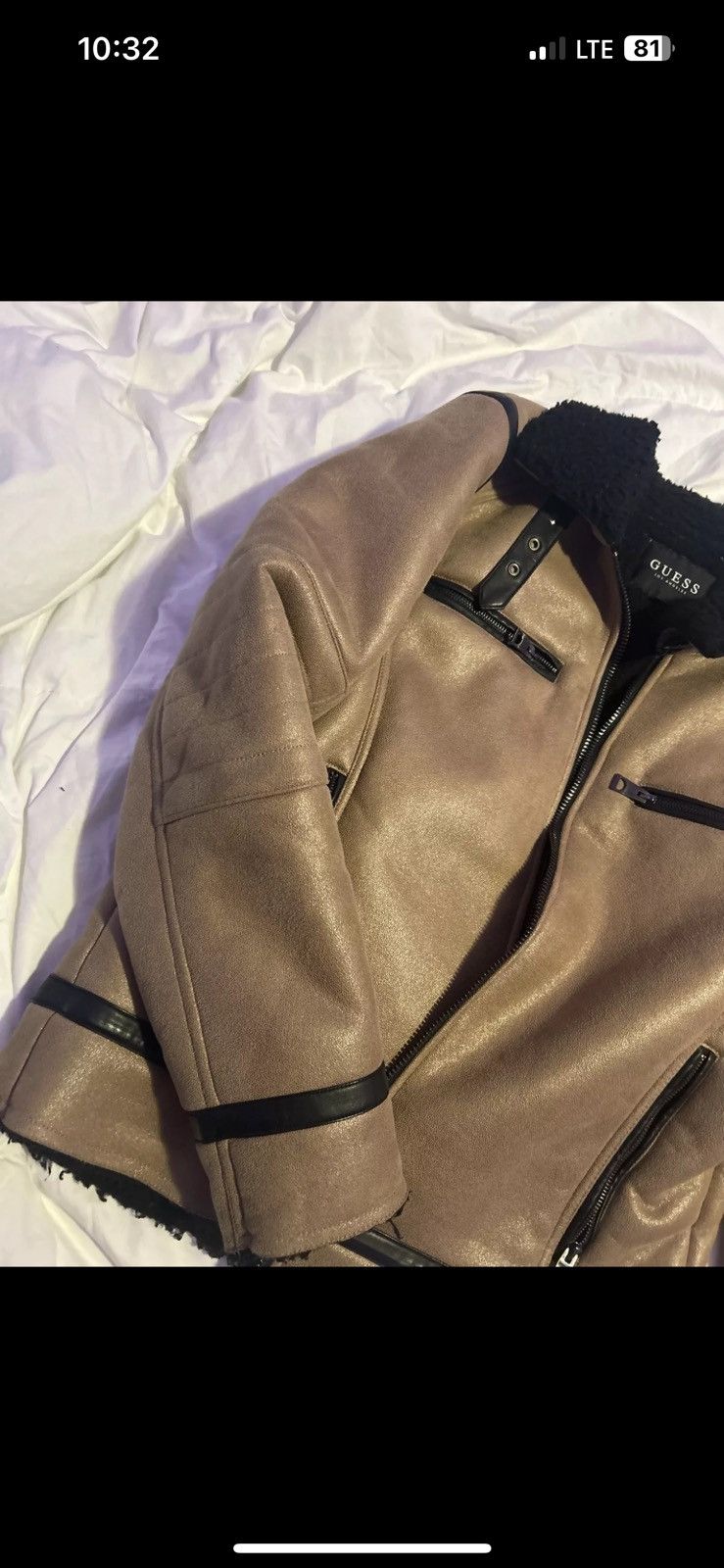 Guess Vintage guess biker style bomber jacket in size M Size 38L - 1 Thumbnail