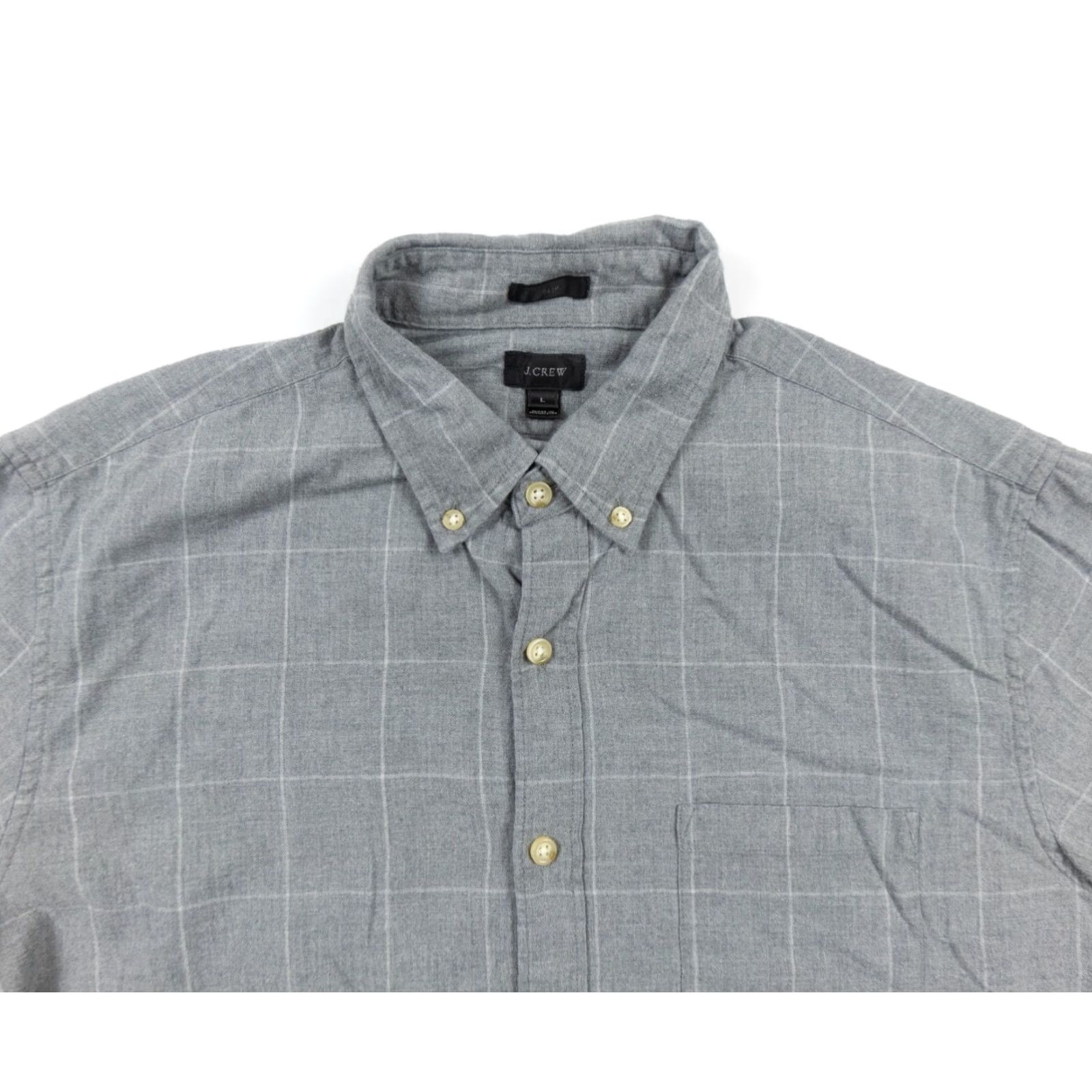 J.Crew J.CREW Shirt Adult Mens Large Gray Button-Down Long Sleeve Slim Fit Preppy Check Size US L / EU 52-54 / 3 - 2 Thumbnail