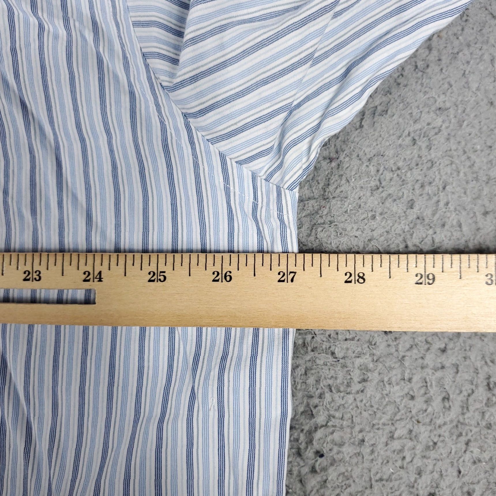 Tommy Hilfiger Tommy Hilfiger Dress Shirt Mens 18 Blue Striped Button Down Long Sleeve Classic Preppy Size 48R - 6 Thumbnail