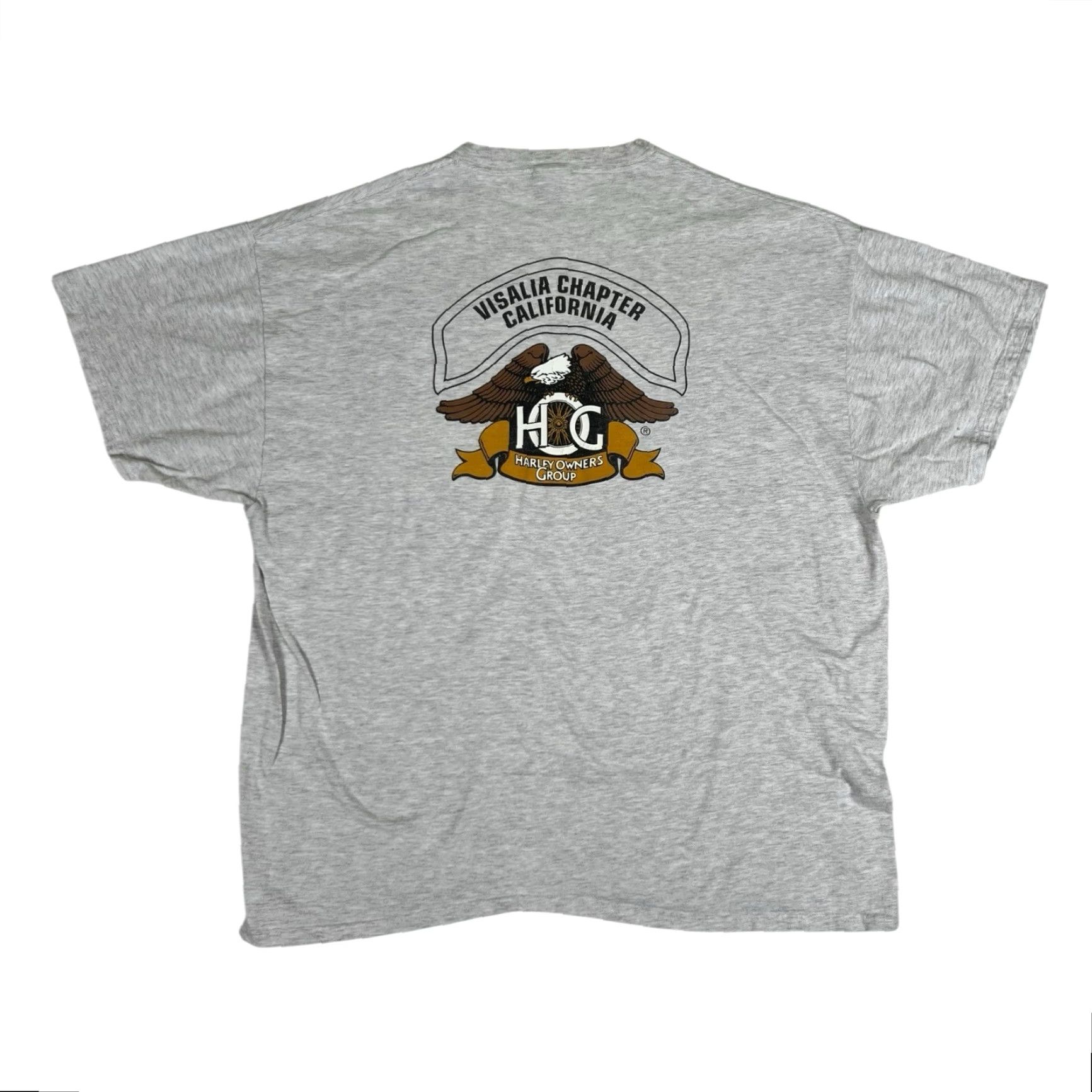 Hanes VINTAGE Harley Owners Club T-Shirt Visalia California Chapter Biker 2XL Gray Men's Short Sleeve T-Shirt 90s California Biker Motorcycle Hanes Mens Size US XXL / EU 58 / 5 - 2 Thumbnail