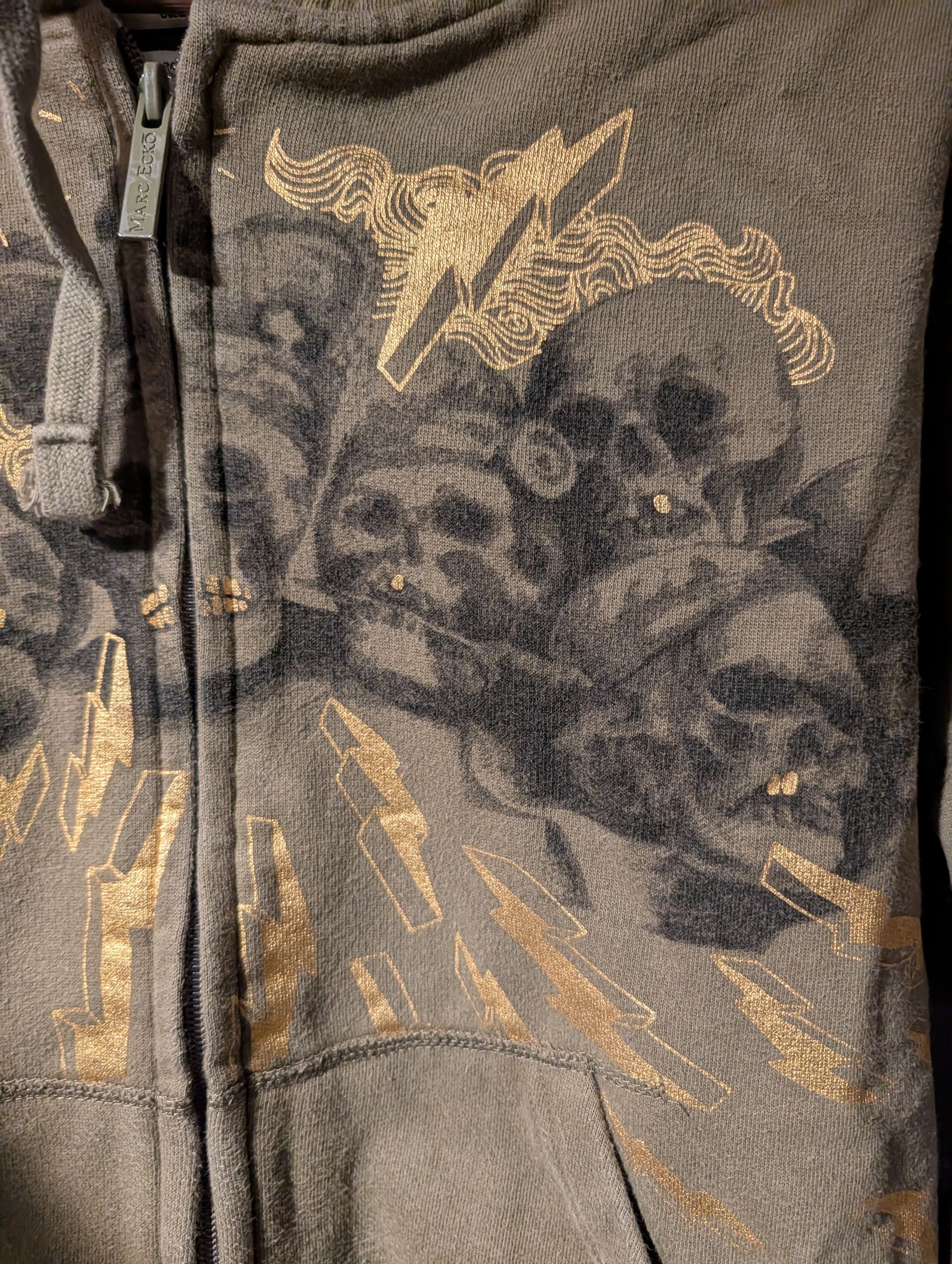 Marc Ecko Vintage Marc Ecko Zip Up Hoodie Skulls Lightning Y2K Boxy Size US M / EU 48-50 / 2 - 3 Thumbnail