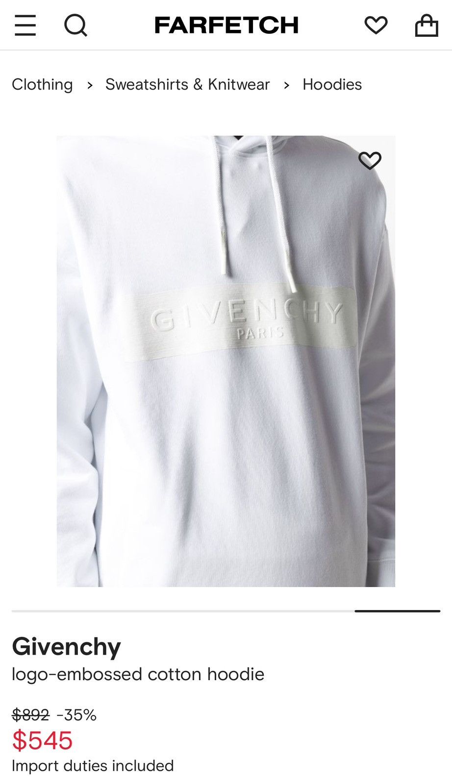 Givenchy Givenchy logo-embossed cotton hoodie Size US L / EU 52-54 / 3 - 1 Thumbnail