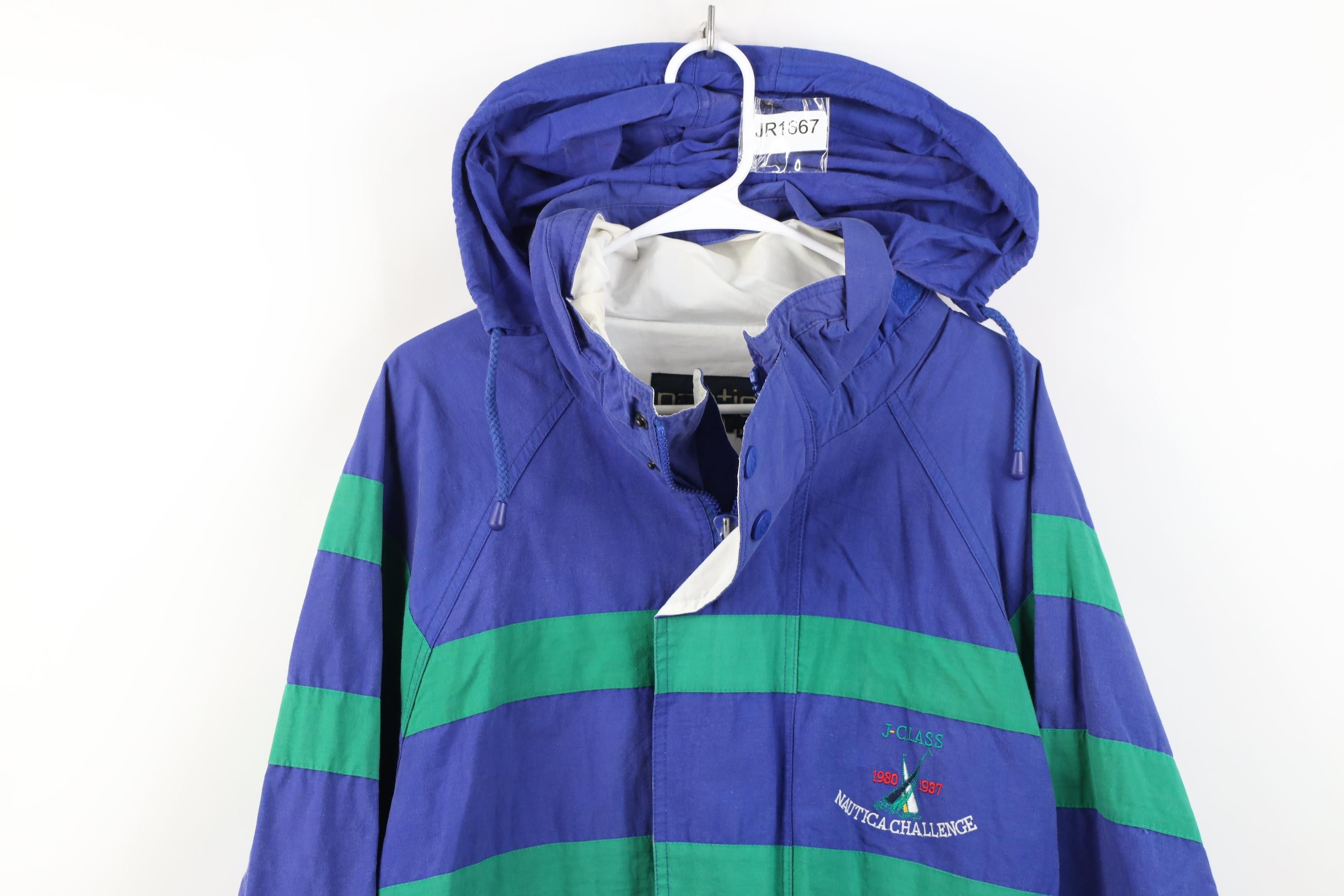 Nautica Vintage 90s Nautica Hooded Sailing Windbreaker Jacket Size US XL / EU 56 / 4 - 2 Thumbnail