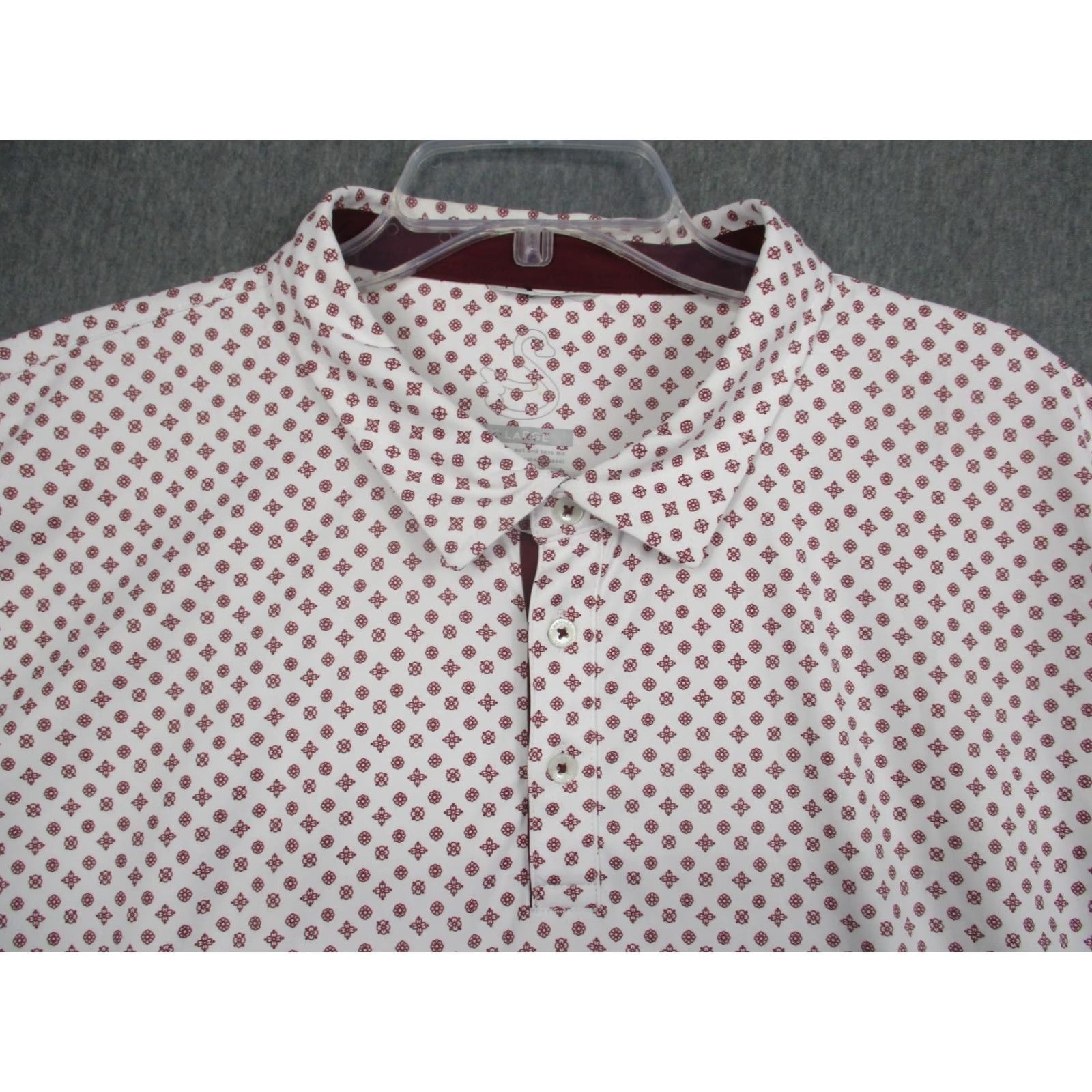 Vintage Swannies Polo Shirt Mens 3XL White Red Performance Polyester Golf Short Sleeve Geometric Size US XXL / EU 58 / 5 - 2 Thumbnail