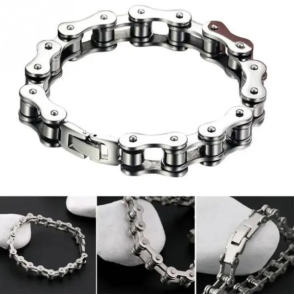 VIBE Biker Bicycle Motorcycle Chain Bracelet Size ONE SIZE - 2 Thumbnail