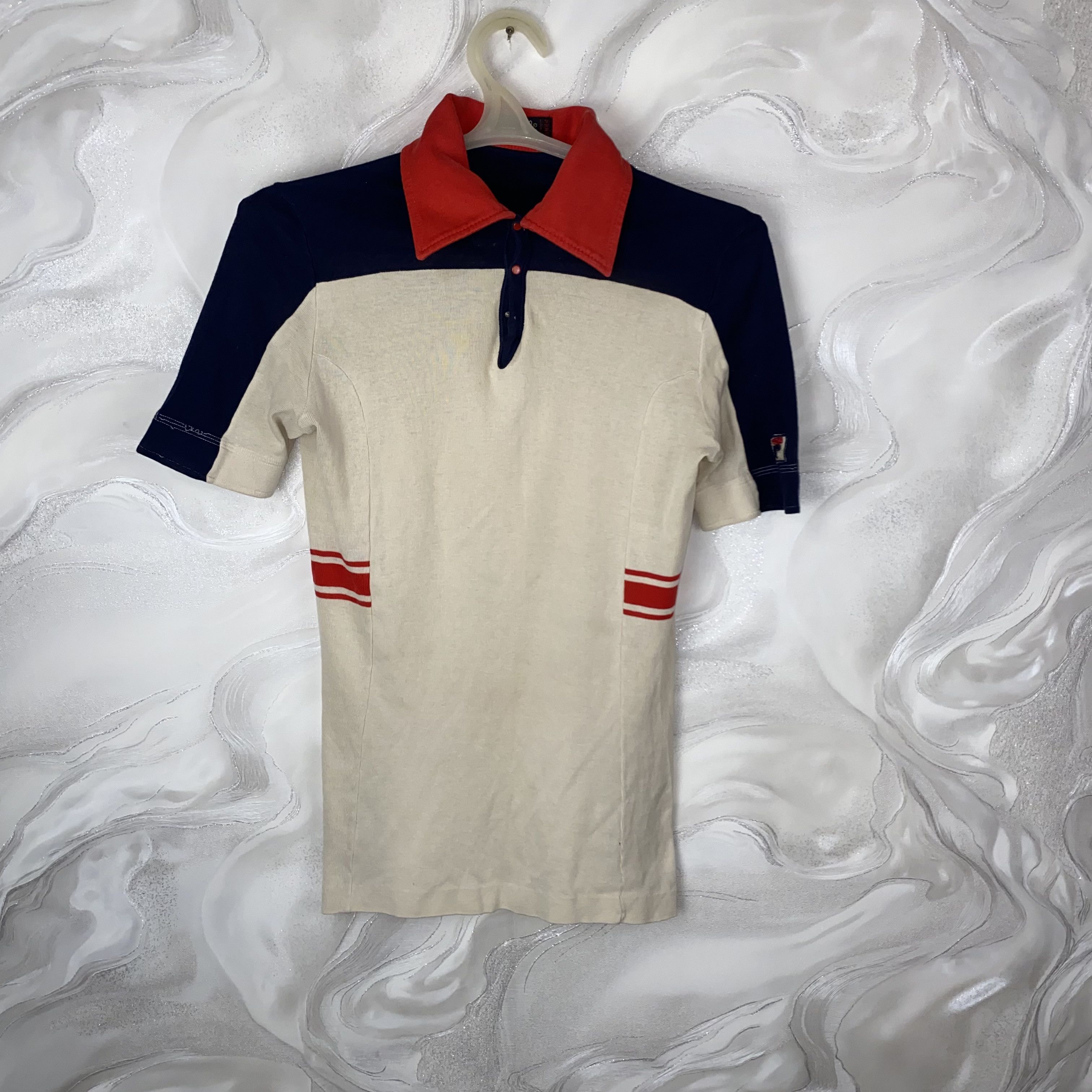 Fila Tennis Polo Shirt Made in Italy 1980s Vintage Size S