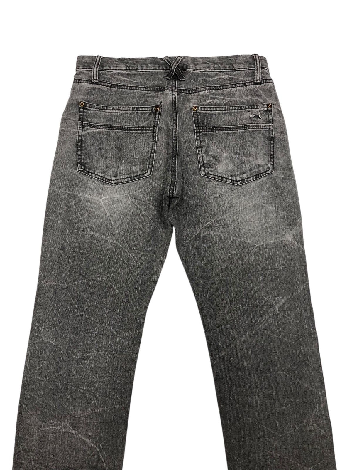 Tornado Mart 🔥JAPANESE BRAND WHISKER CRACK WASH FADED GREY DISTRESS JEANS Size US 30 / EU 46 - 8 Thumbnail