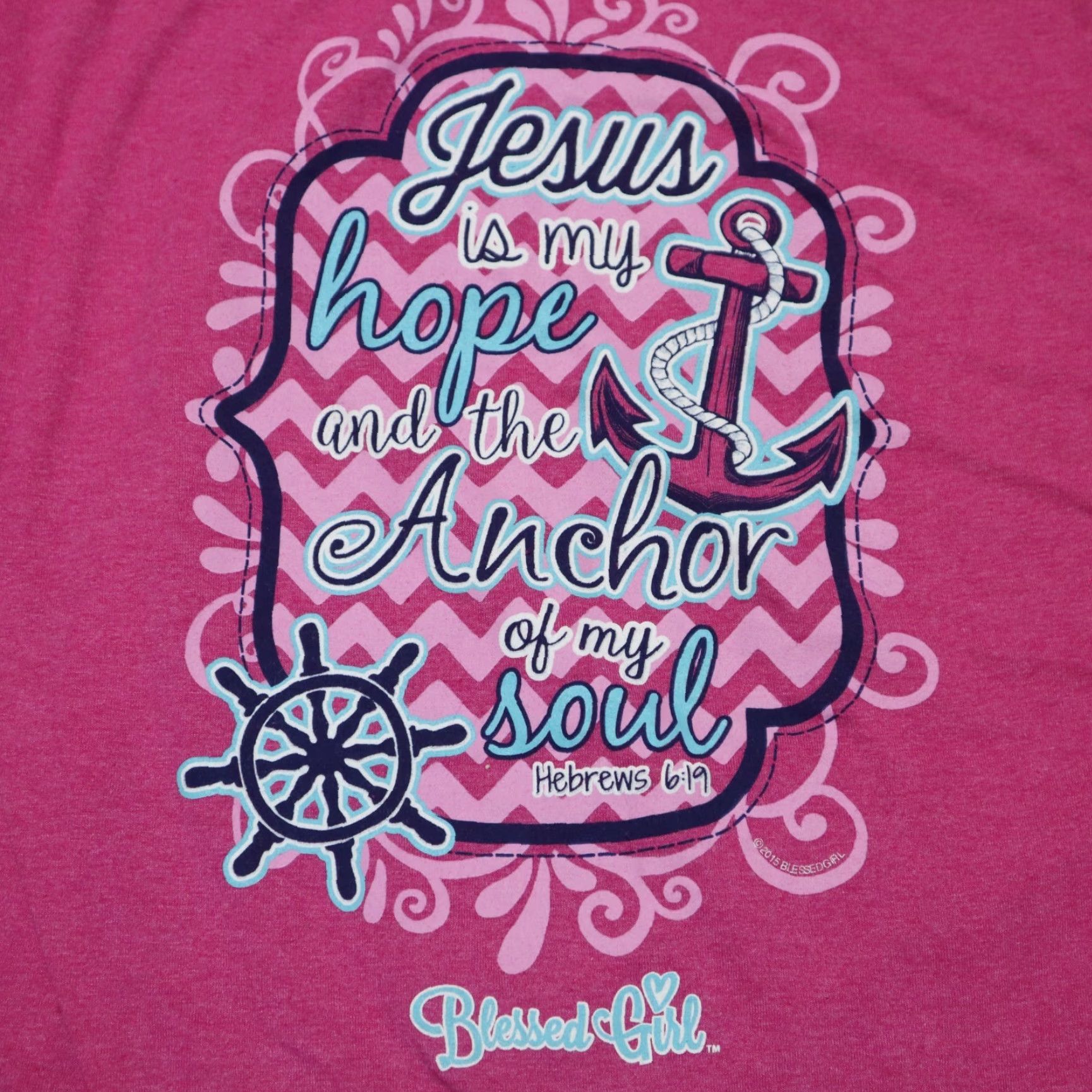 Fruit Of The Loom VINTAGE Hope Anchor Soul Hebrews 6:19 Tee T-Shirt Women's Size S Small Size S / US 4 / IT 40 - 2 Thumbnail