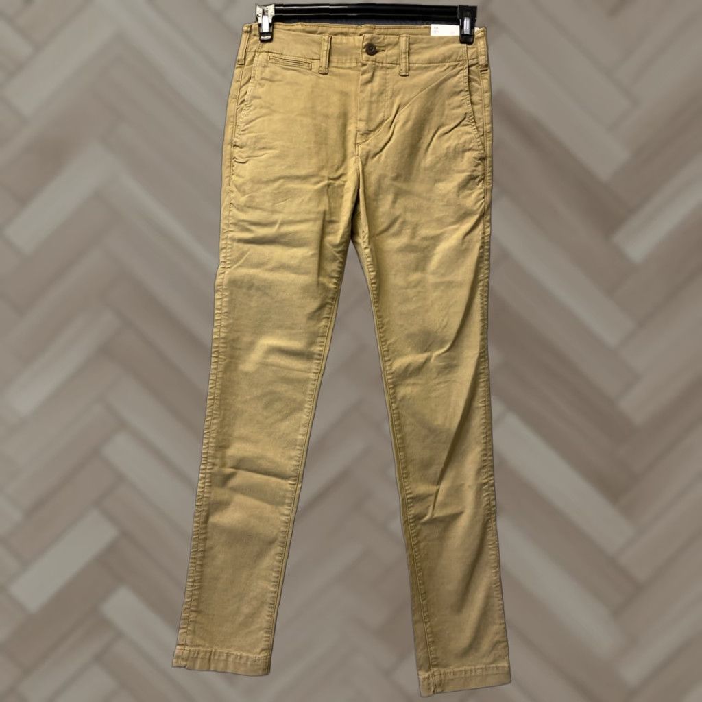 Vintage American Eagle Pants Mens 29x32 Chino Faded Gold Regular Straight Cotton Blend Khakis Button Zip Casual/Business Vintage No Signature Logo 0621 Size US 29 - 1 Thumbnail