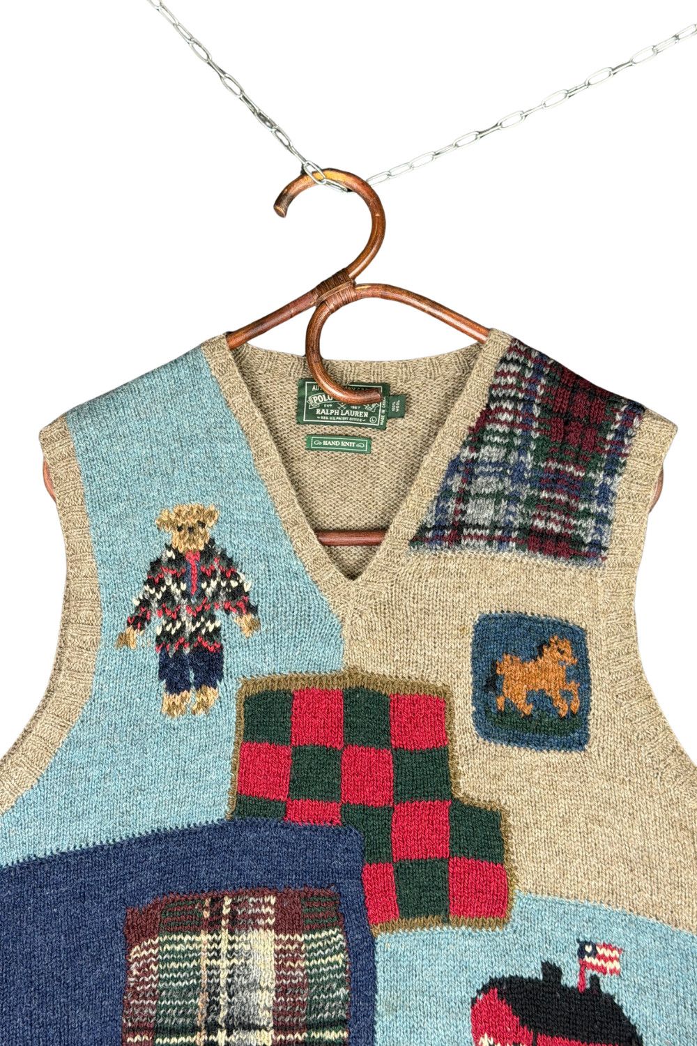 Polo Ralph Lauren FW89 Original late 80s Polo Country hand-knit vest Size US L / EU 52-54 / 3 - 3 Thumbnail