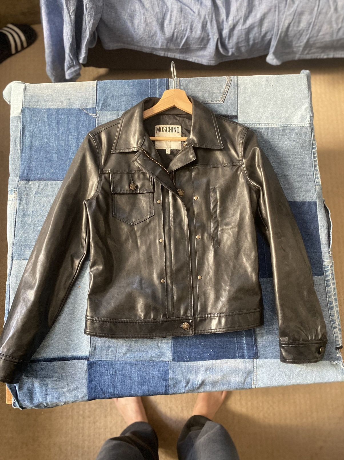 Moschino VINTAGE MOSCHINO FAUX LEATHER JACKET 80'S Size S / US 4 / IT 40 - 2 Thumbnail