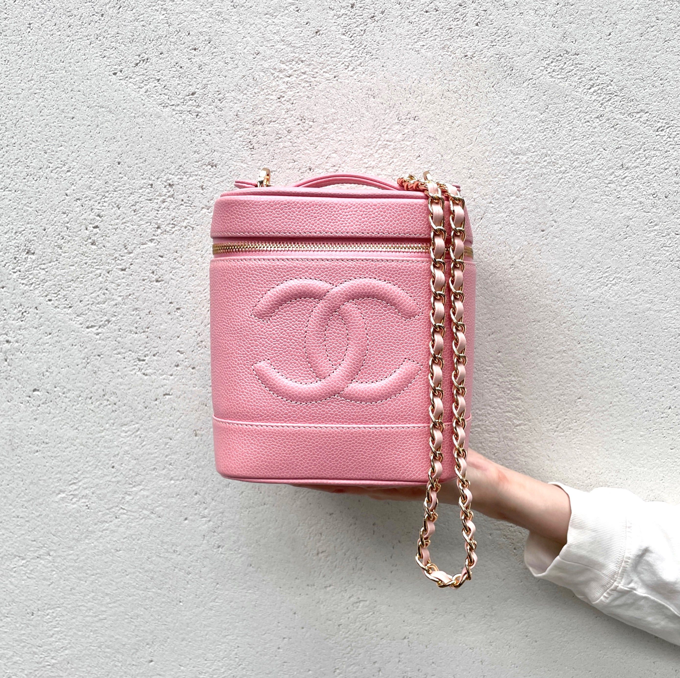 Chanel Chanel Coco Mark Caviar Skin Leather Vanity Bag Pink Size ONE SIZE - 1 Thumbnail