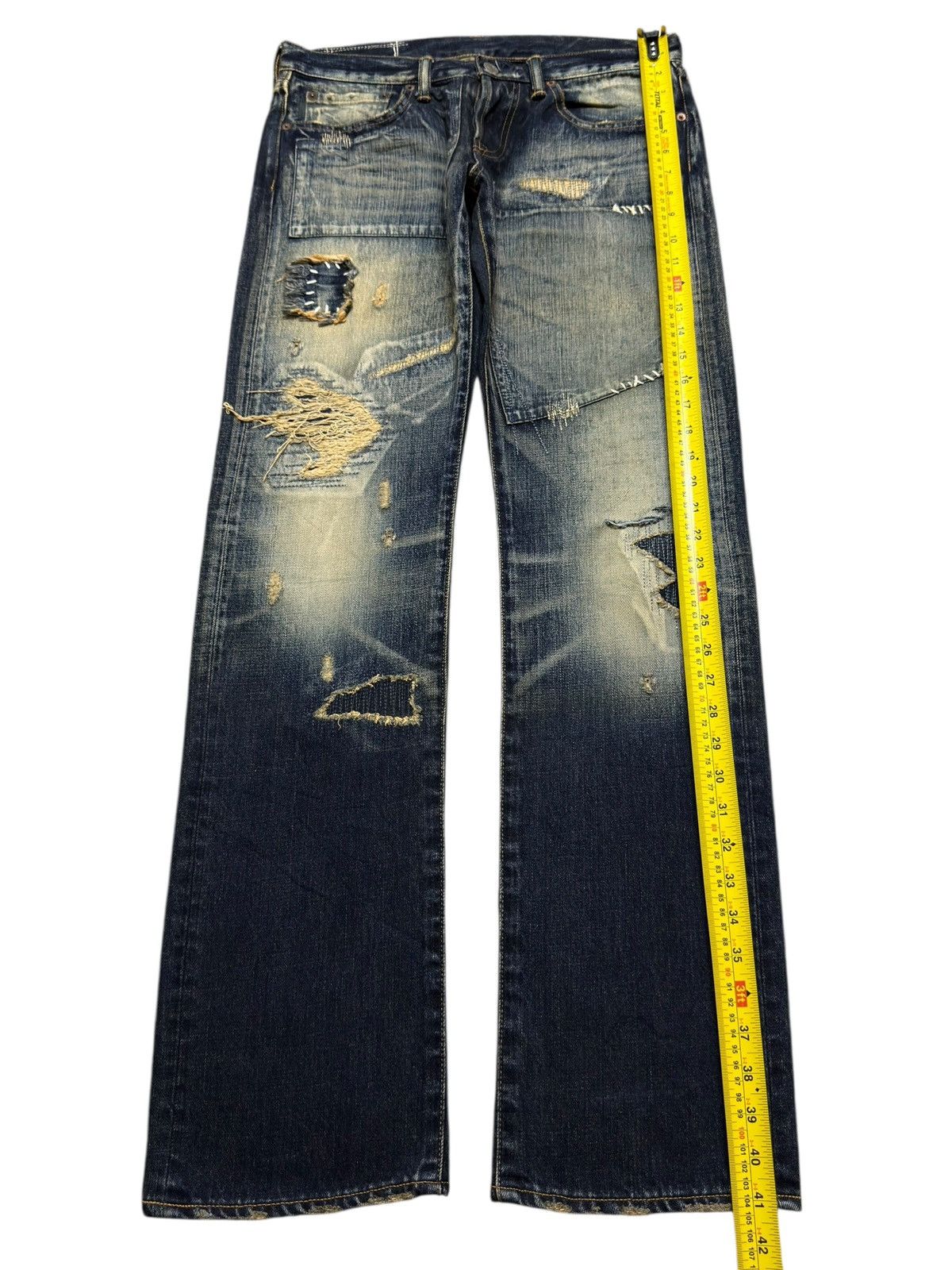 Eternal Vintage 90s Japan Eternal Faded Wash Distressed Sashiko Boro Size US 31 - 11 Thumbnail