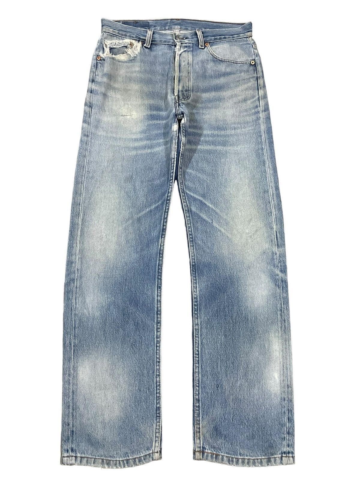 Levi's Vintage Clothing Vintage 90s Levi’s 501 Button Fly Loose Fit Distressed Jeans Size US 31 - 1 Thumbnail
