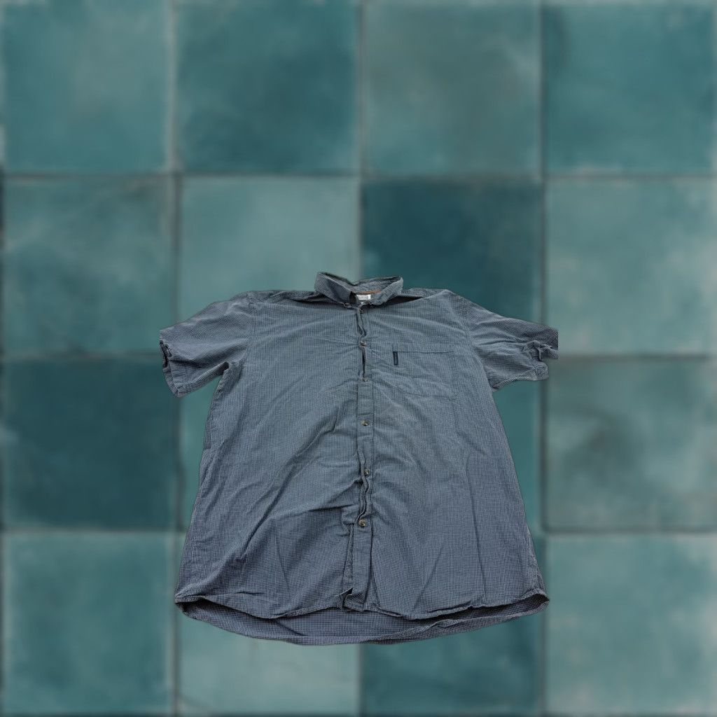 Vintage Columbia Outdoor Shirt Mens XL Blue Checkered Short Sleeve Button-Up Casual 100% Cotton Size US XL / EU 56 / 4 - 1 Thumbnail