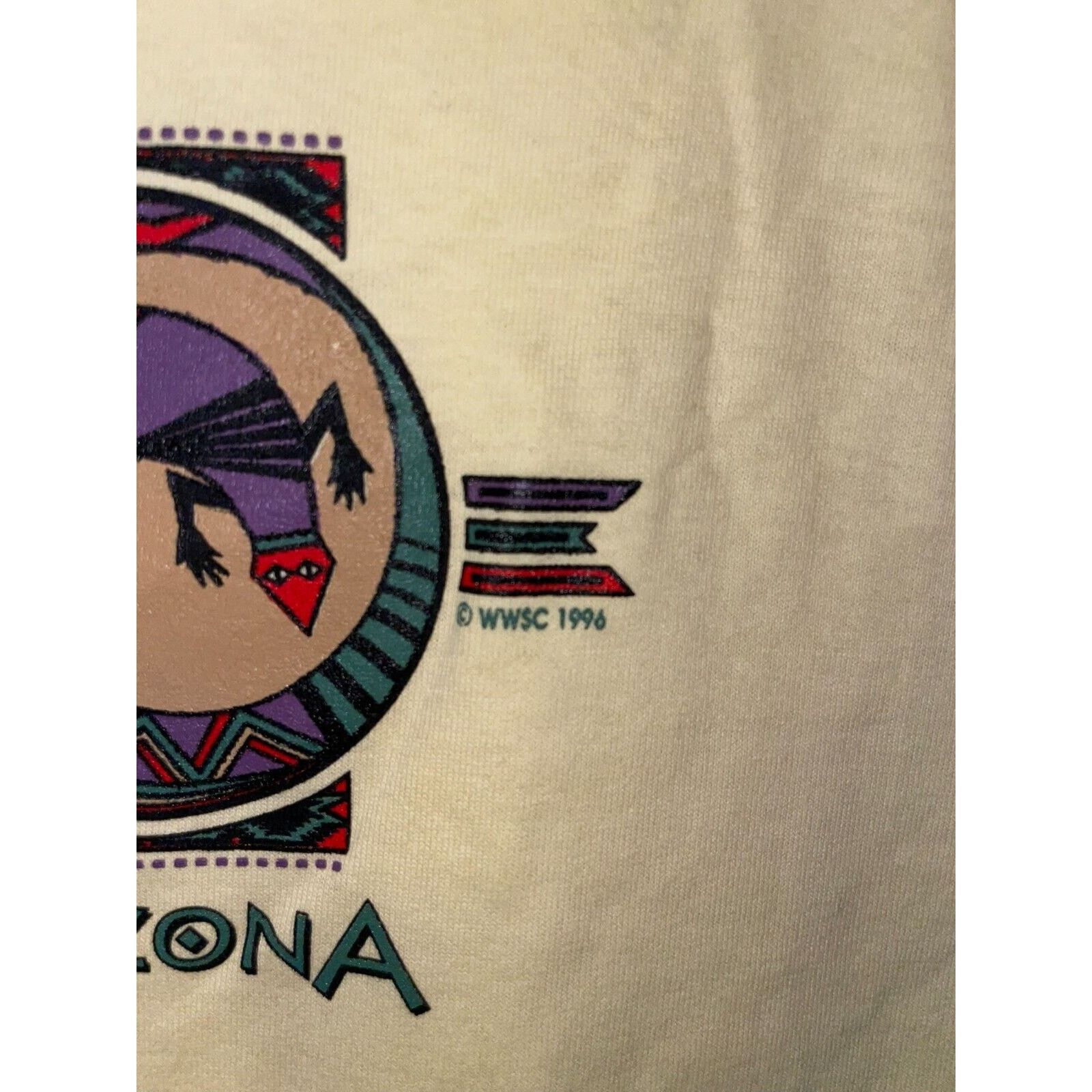 Jerzees Vintage Arizona Shirt Lizard Native American Shirt 90s Large Size US L / EU 52-54 / 3 - 5 Thumbnail