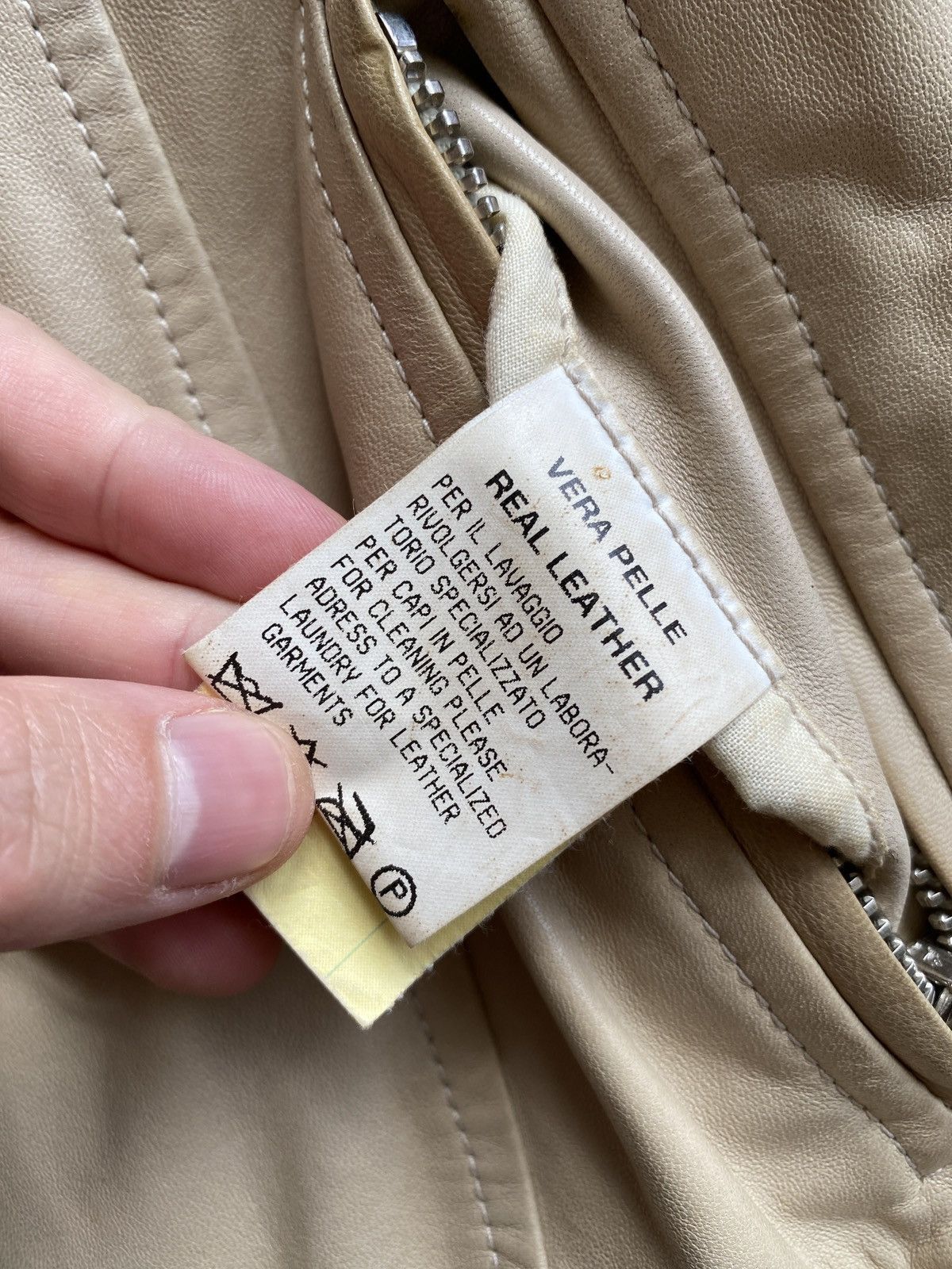 Dolce & Gabbana Dolce & Gabbana Beige Leather Bomber Jacket Size M / US 6-8 / IT 42-44 - 10 Thumbnail