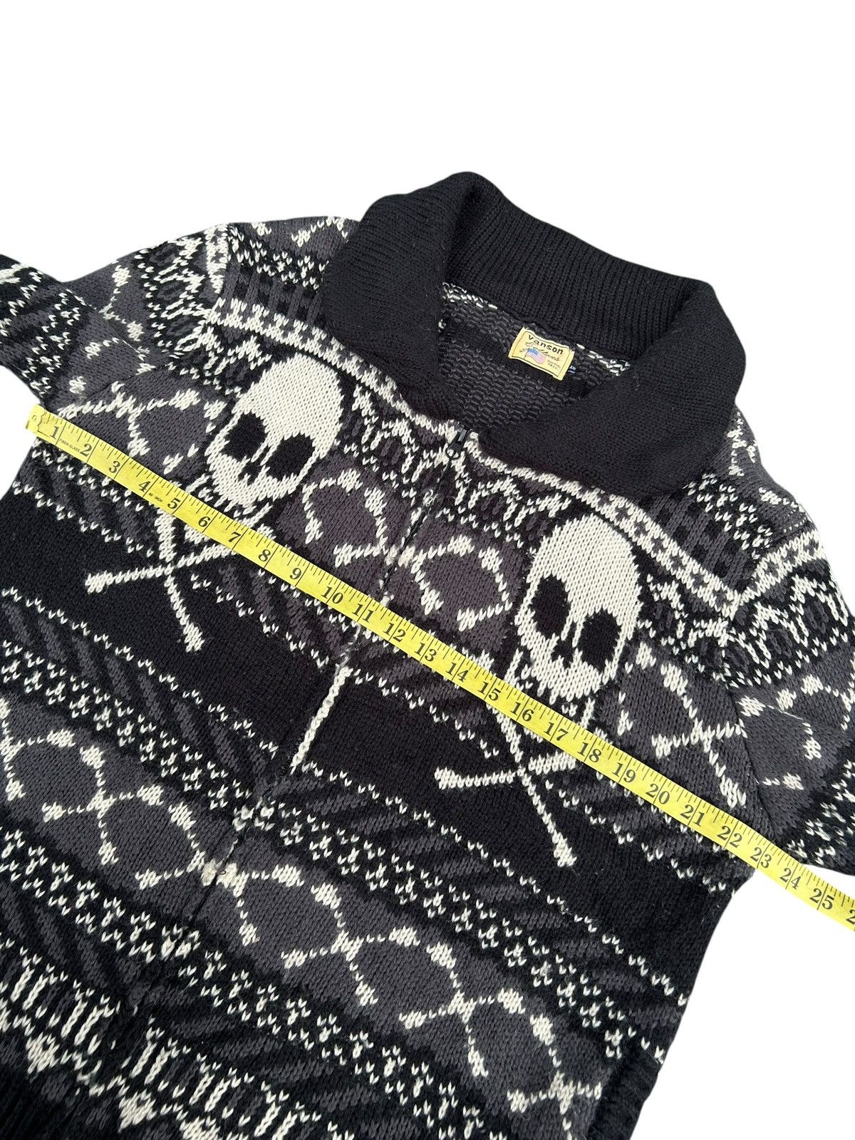 Vanson Leathers Vintage Vanson Skull Knit Sweater Zipper Size US L / EU 52-54 / 3 - 15 Thumbnail