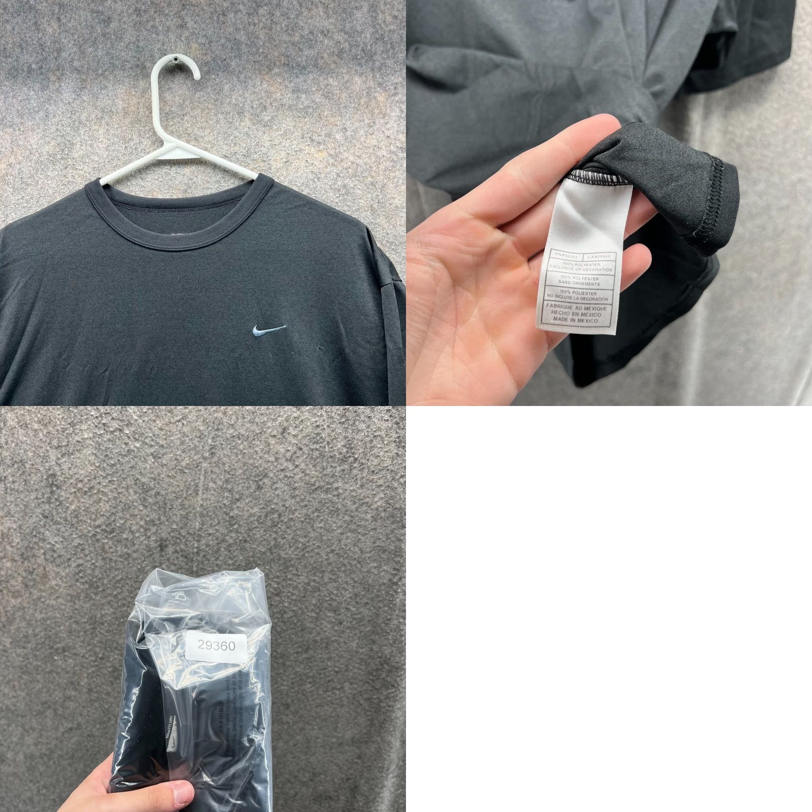 Nike VINTAGE Nike Shirt Men Medium Black Dri-Fit Swoosh Embroidery Logo Gym Knit Y2K Size US M / EU 48-50 / 2 - 9 Thumbnail