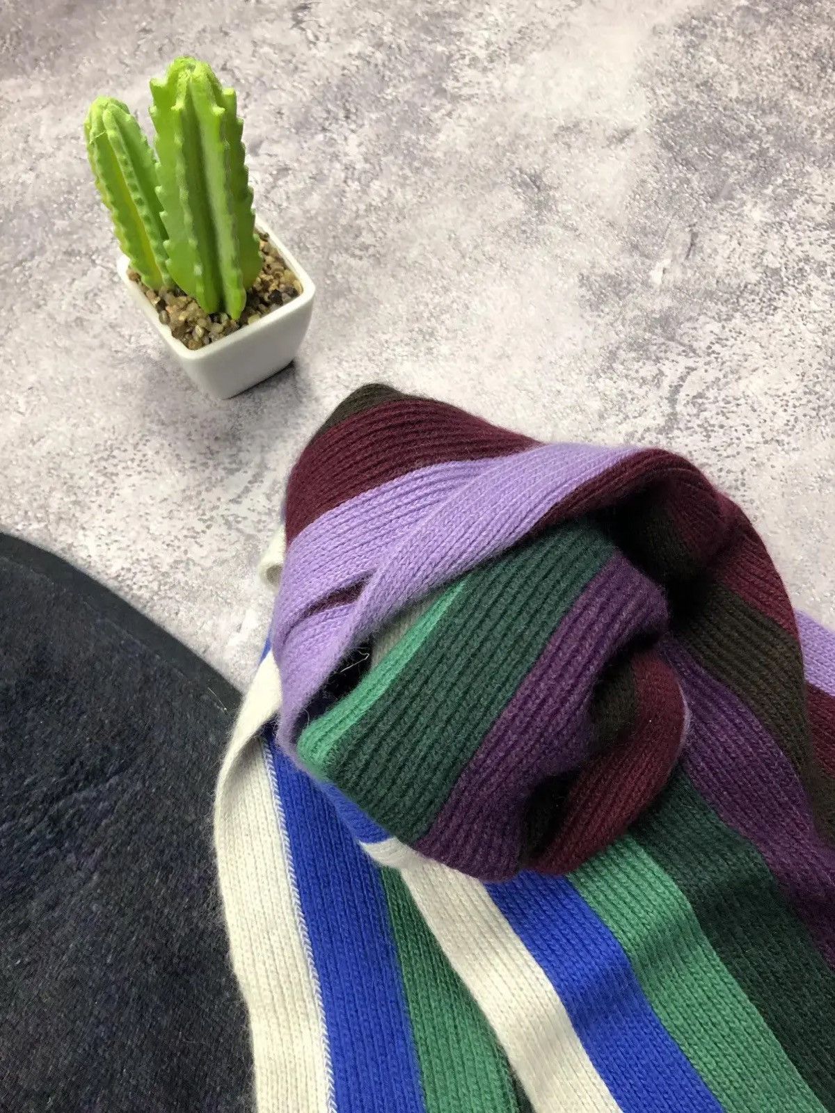 Lacoste LACOSTE Hype Multicolor Y2k Wool Knitted Scarf Streetwear Size ONE SIZE - 8 Thumbnail