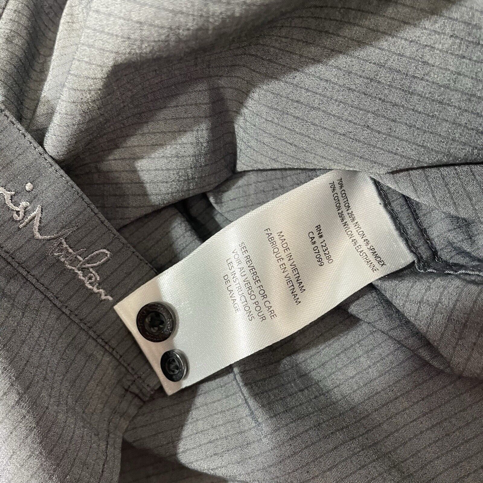 TravisMathew Travis Mathew Men’s M Black Gray Button Up Dress Shirt Size US M / EU 48-50 / 2 - 7 Thumbnail