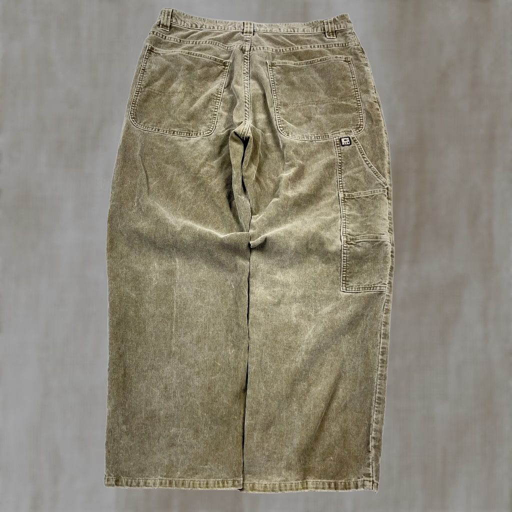 Tommy Hilfiger VINTAGE Chaps Ralph Lauren Pants Men 34x30 Olive Green Corduroy Carpenter Baggy Size US 34 / EU 50 - 1 Thumbnail