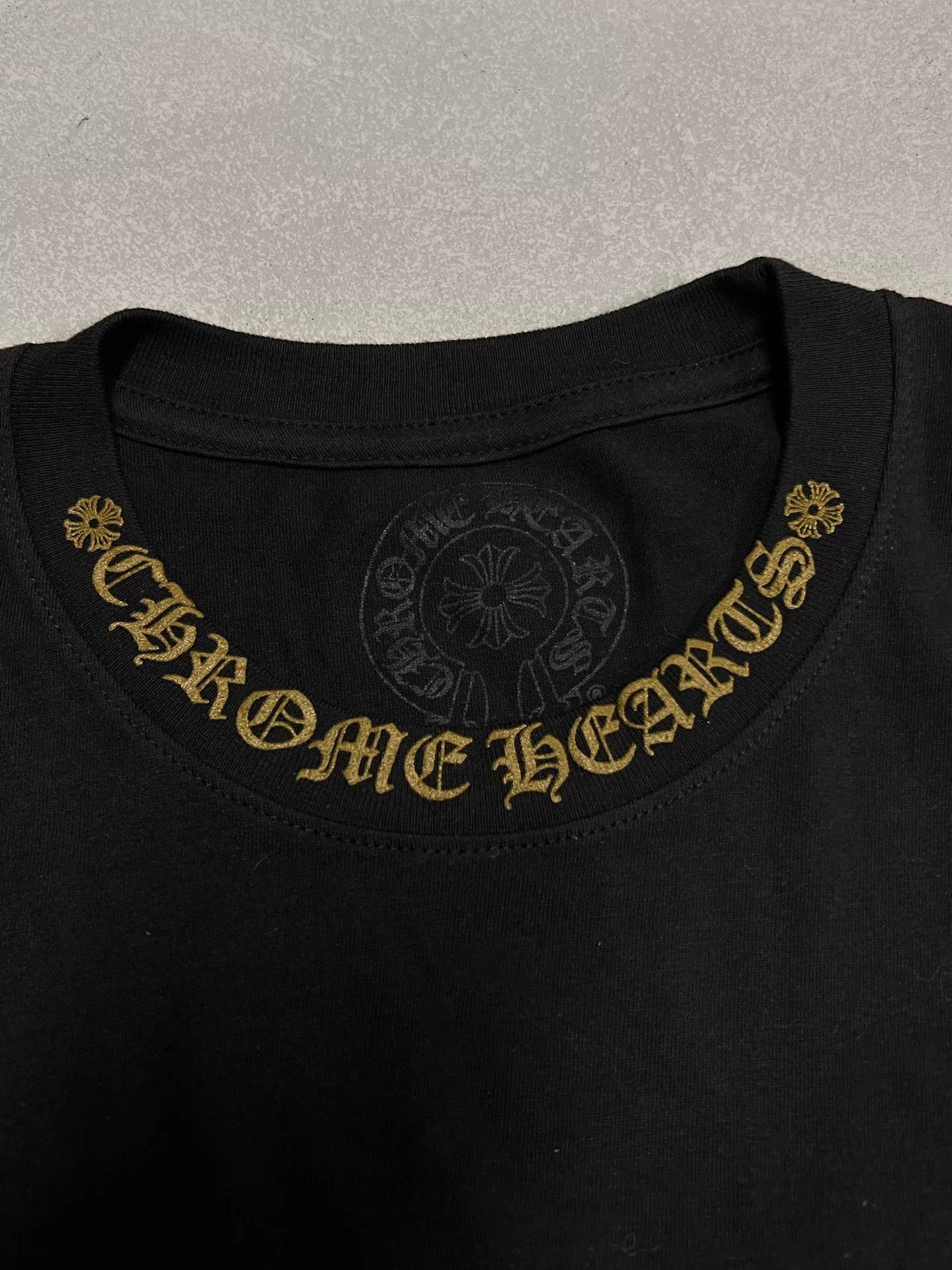 Chrome Hearts New Chrome Hearts Black Gold Collar Skt Short Sleeve Tee M Size US M / EU 48-50 / 2 - 3 Thumbnail